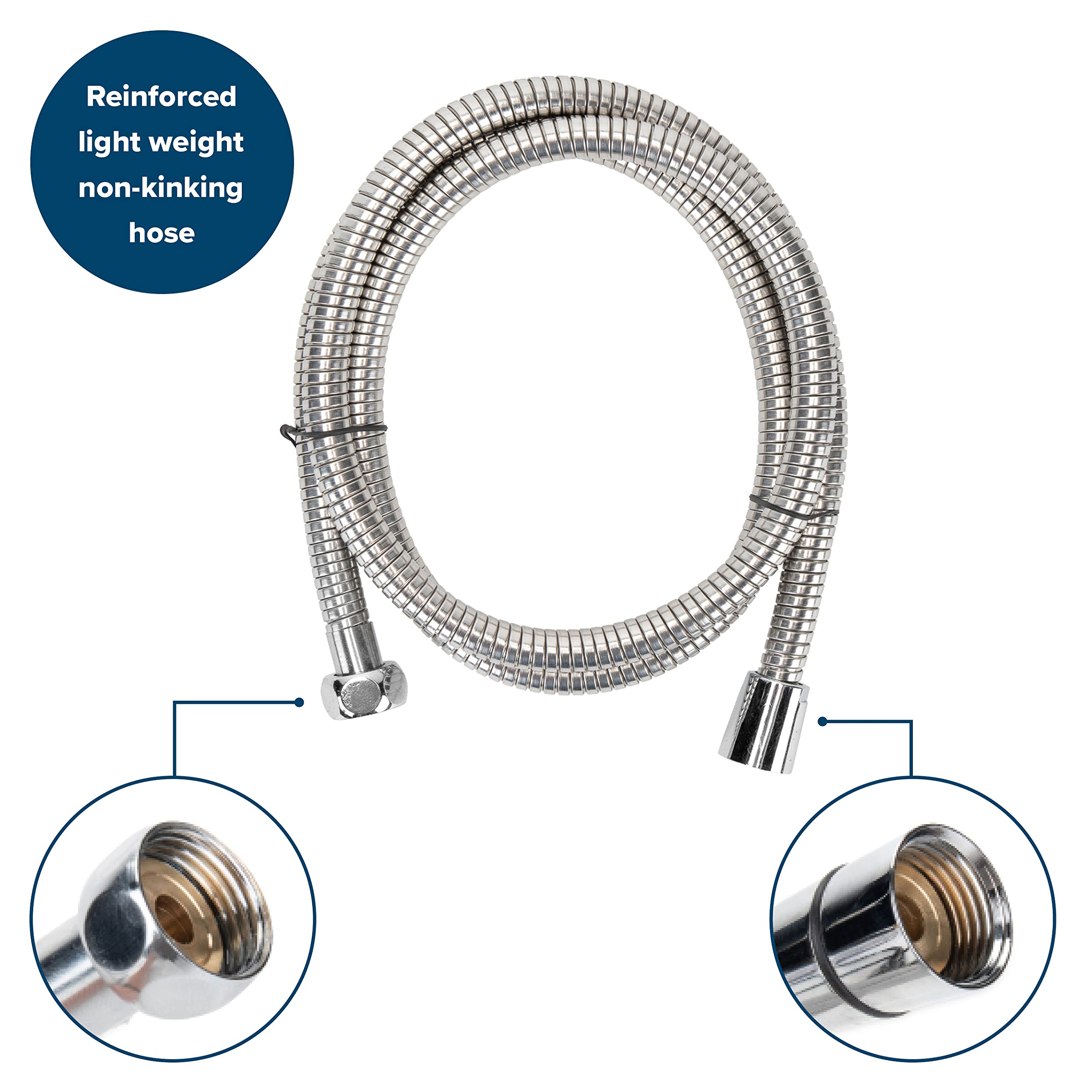 Camco 43713 Rv Shower Head Kit With On/Off Switch And 60 Flexible Shower Hose (Chrome)