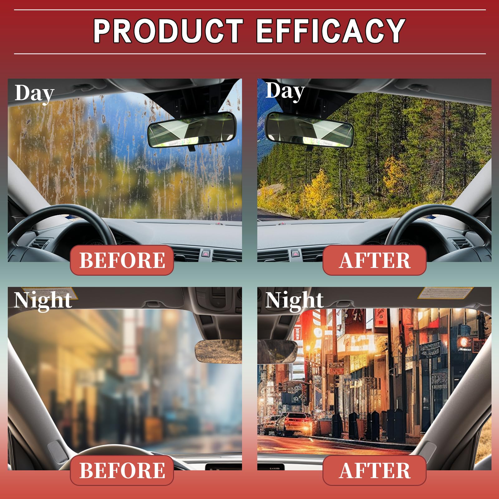 2-Pack Automotive Oil Film Cleaning Brush for Car Windows - Glass Cleaning Board, Anti-Fog Rain Glass Cleaner, Interior & Exteri