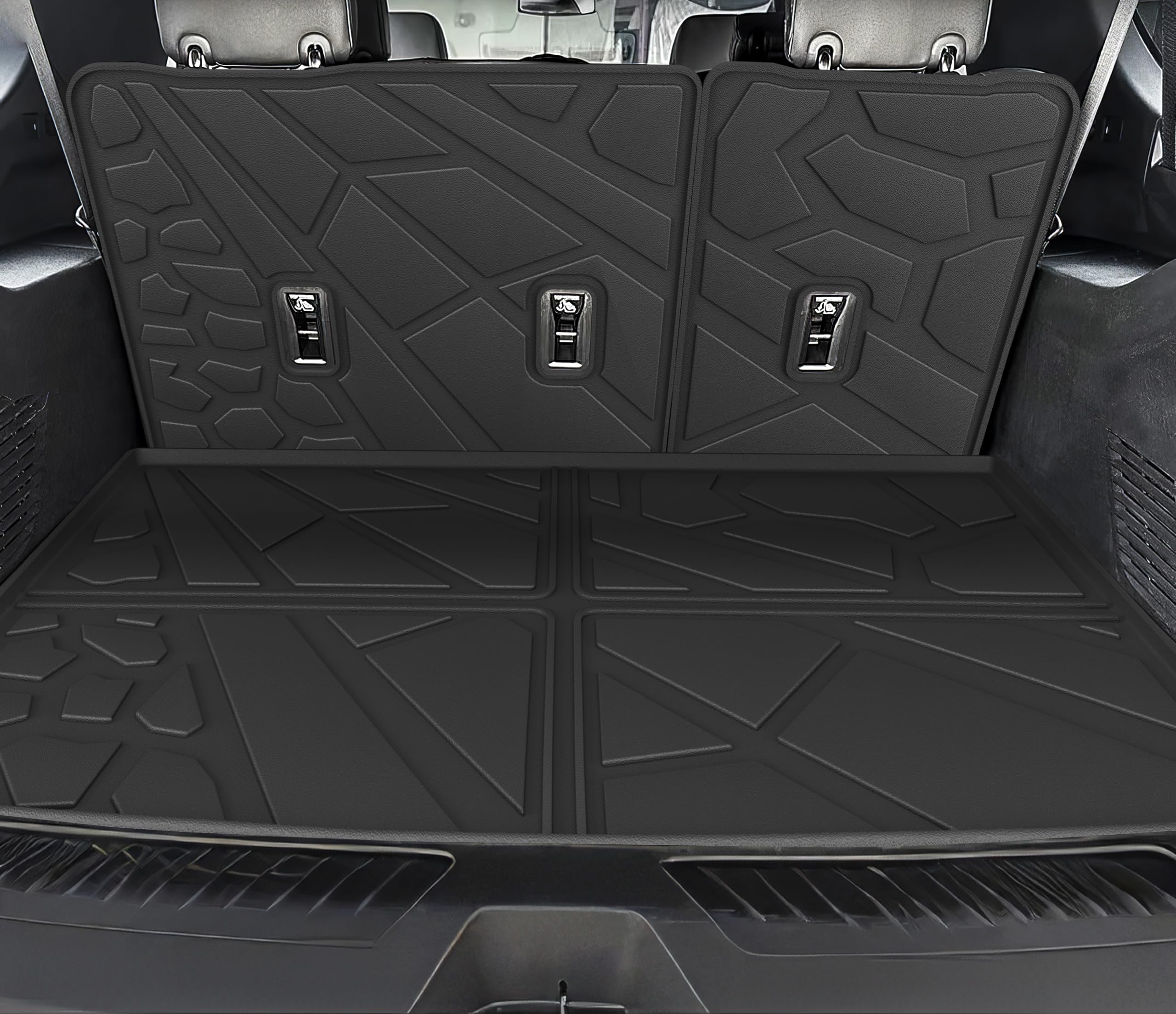 Karpal Floor Mat & Trunk Mat Fit For 2021-2024 Chevrolet Suburban/Gmc Yukon Xl 7 Seats, Tpe Rubber Cargo Mat Chevy Suburban Acce