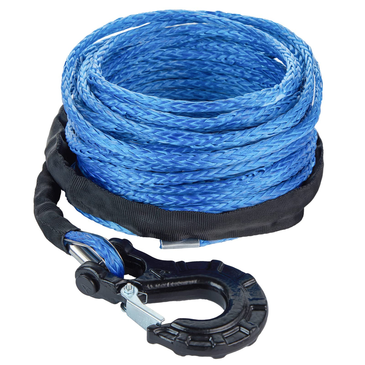 Carforu Synthetic Winch Rope 5/16'' X 50Ft,13000Lbs Synthetic Winch Line Cable Rope With Protective Sleeve + Forged Winch Hook F