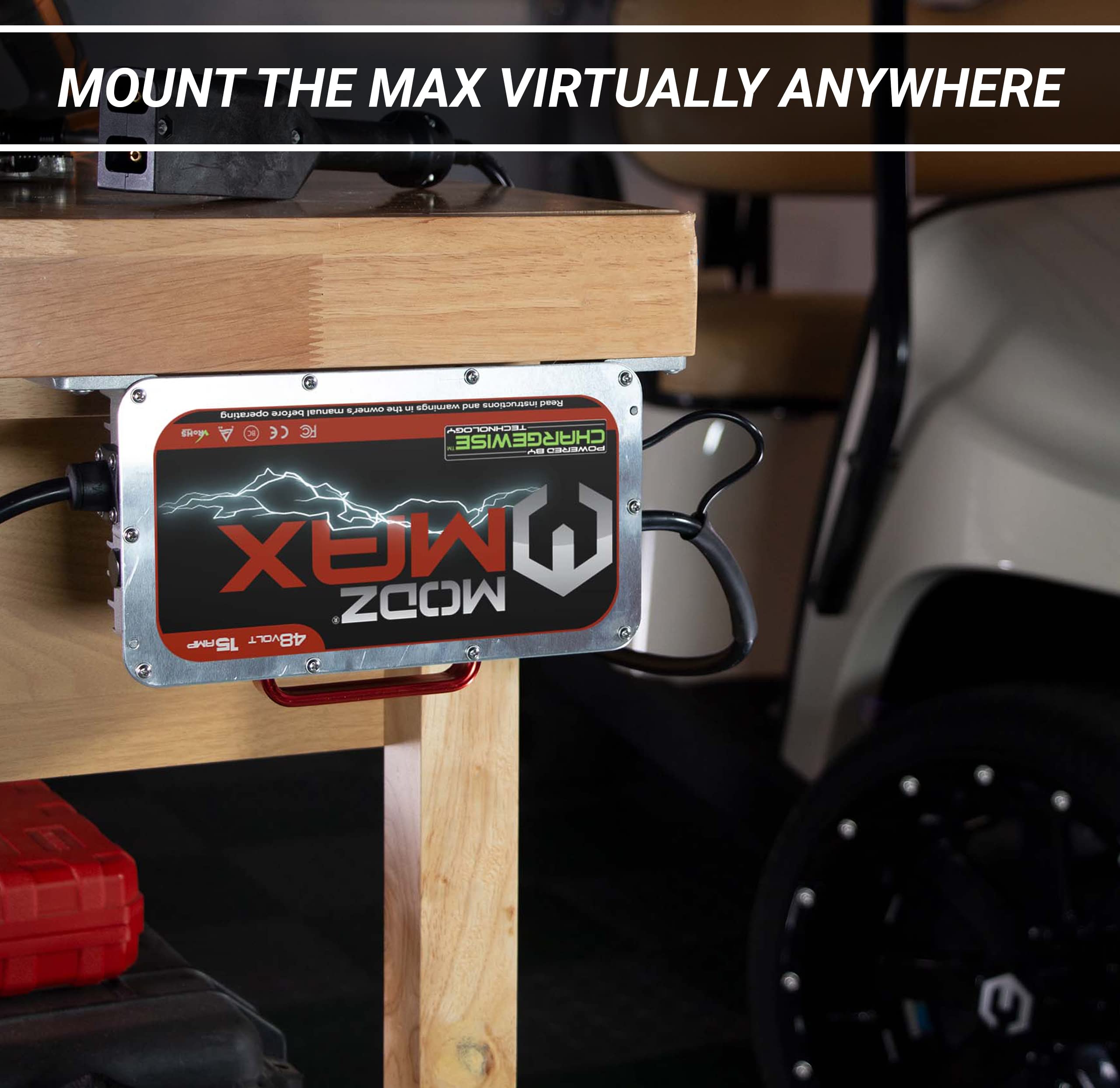 Modz Max48 15 Amp Ezgo Rxv & Txt 48 Battery Charger For 48 Volt Golf Carts