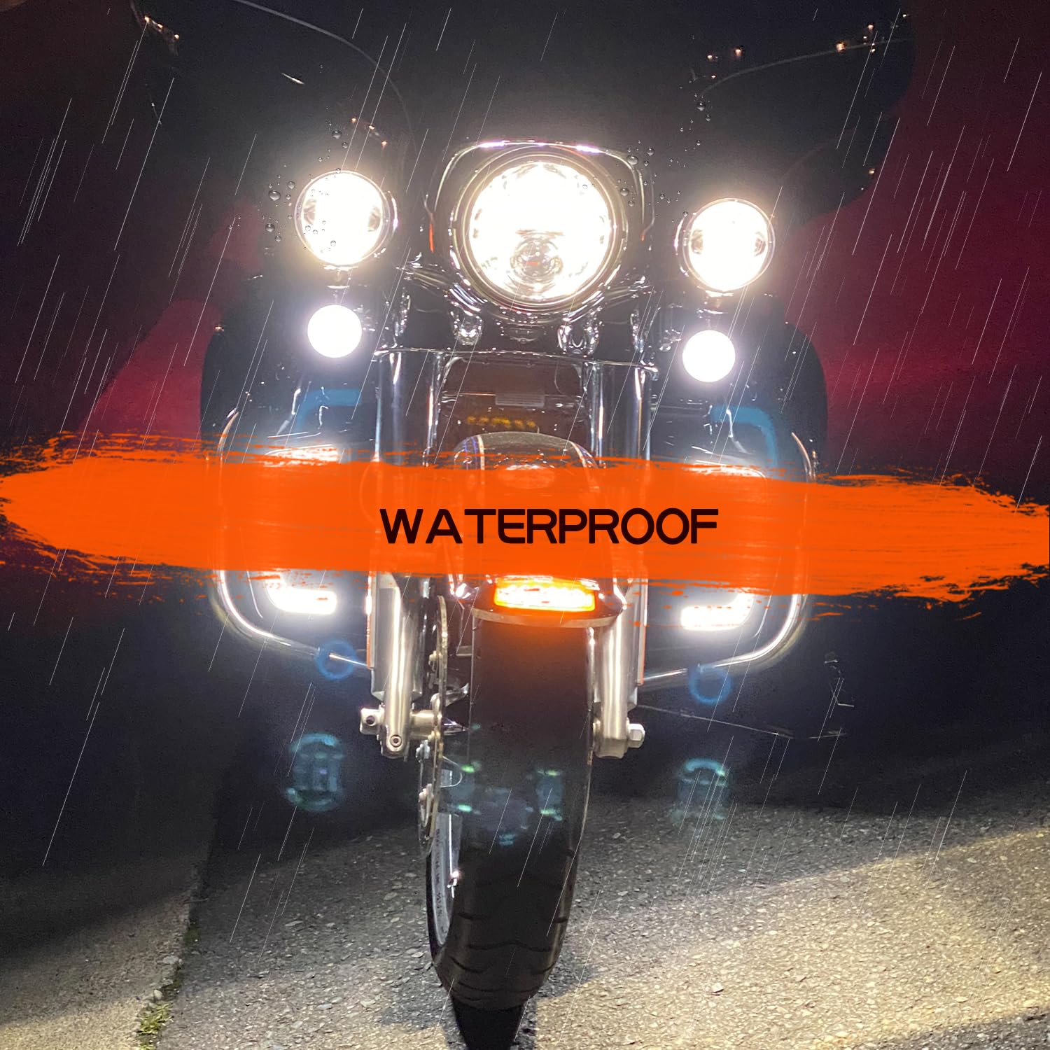 MotoParAcc Switchback Front Bullet LED Turn Signals with Relocation Kit, Motorcycle Running Lights Compatible with Harley Sports