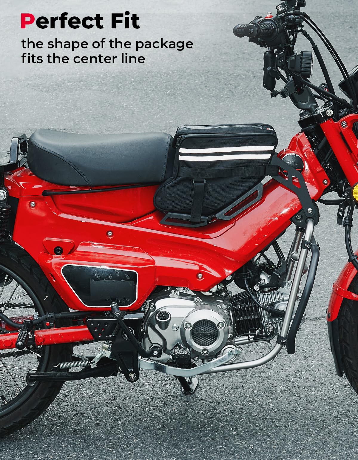 KEMIMOTO Center Bag Compatible with CT125 Trail 125 Hunter Cub 2021 2022 2023 2024 Rack Bag Center Luggage Pouch Storage Bag