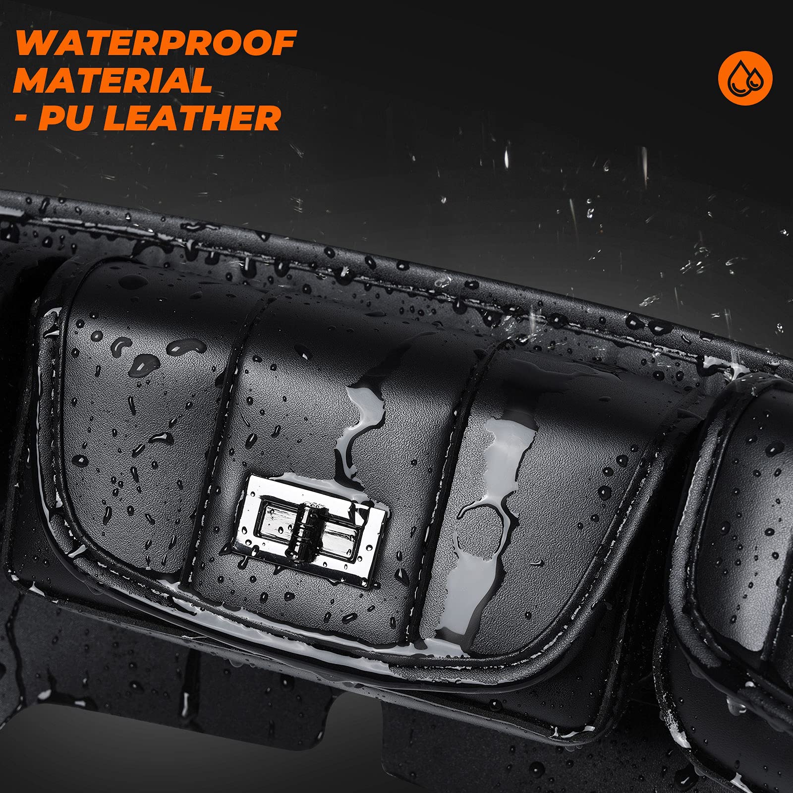 Kemimoto Touring Windshield Bags, Batwing Fairing Pouches Compatible With 1996 1997 1998-2013 Touring Street Glide Electra Glide