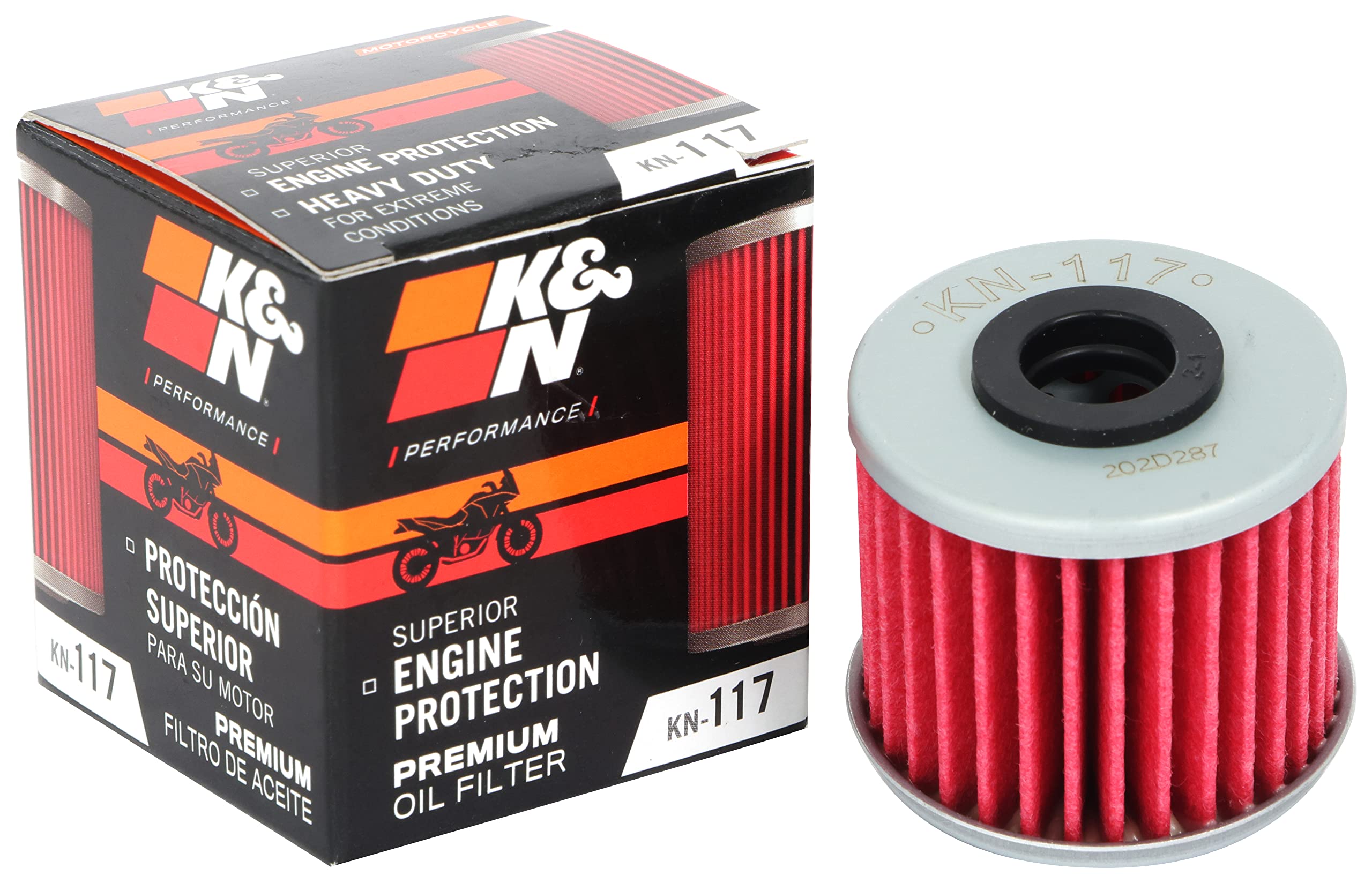 K&N Motorcycle Oil Filter: High Performance, Premium, Designed To Be Used With Synthetic Or Conventional Oils: Fits Select Honda Vehicles (See Product Description For Vehicles), Kn-117