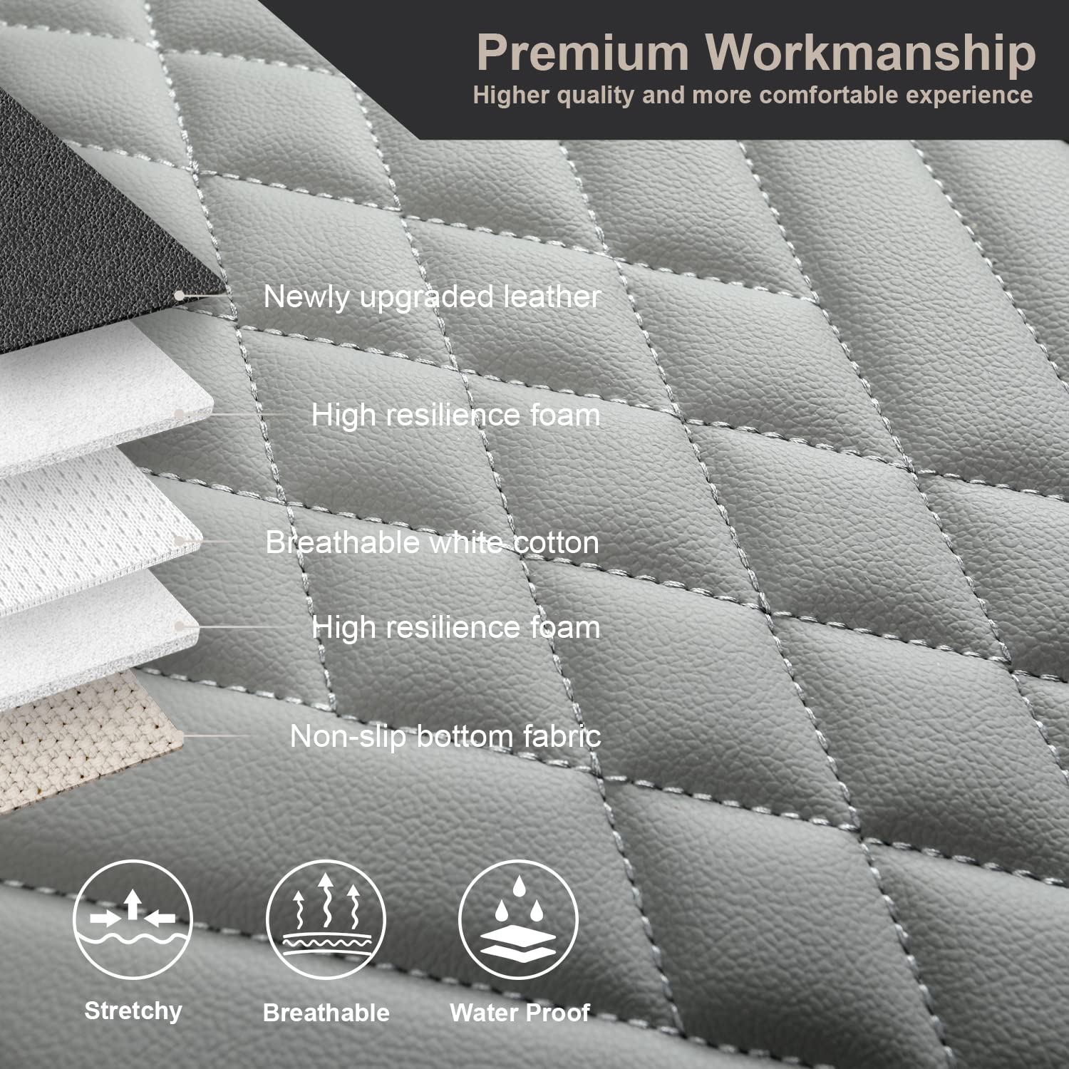 Giant Panda 1Pack Front Car Seat Cover Bottom Seat Cover, Pu Leather Driver Car Seat Protector Fits 95% Of Vehicles, Wrapping Ar