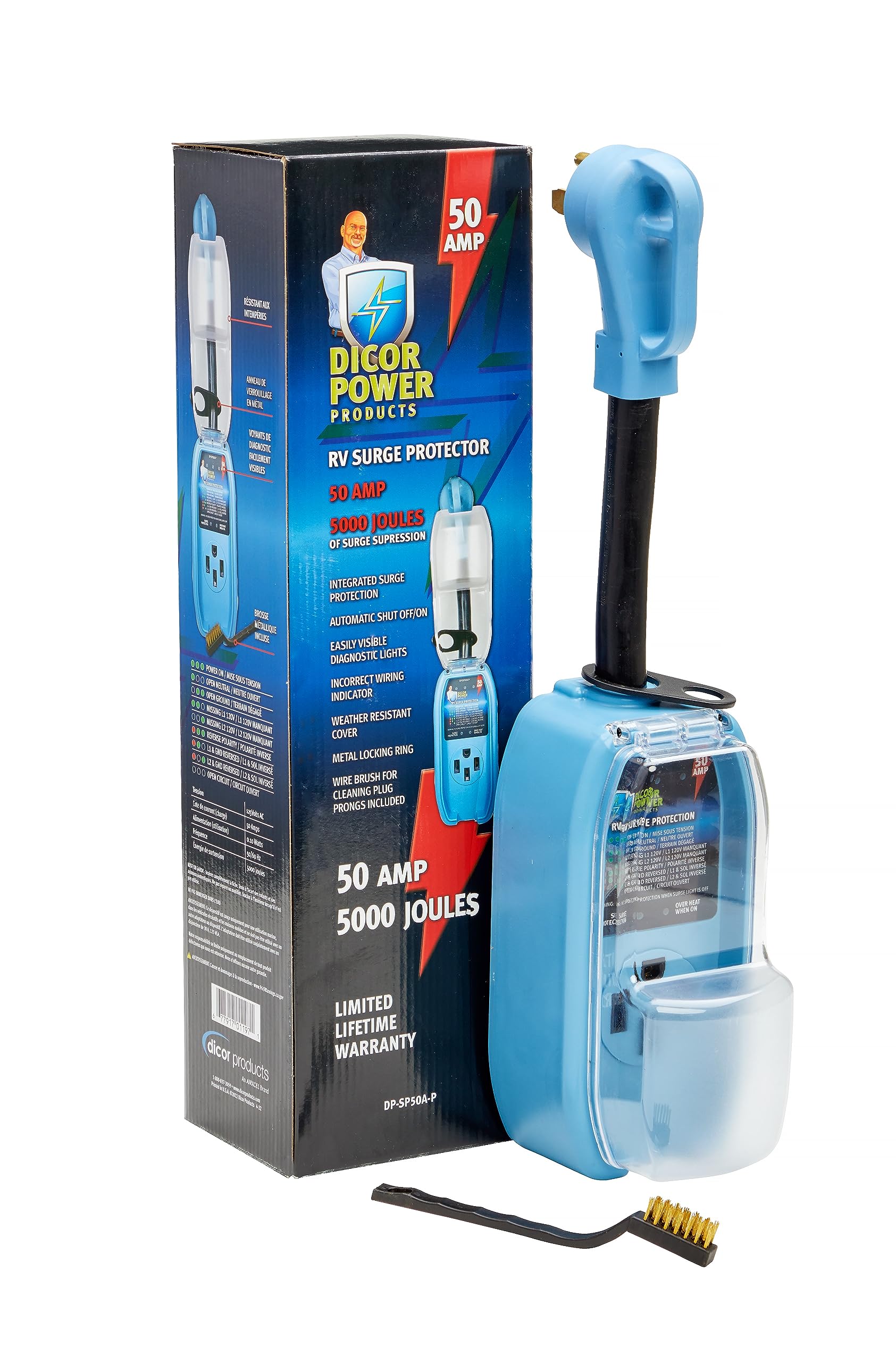 Dicor Dp-Sp50A-P 50 Amp Pigtail Rv Surge Protector For Enhanced Electrical Safety And Protection Of Your Rv