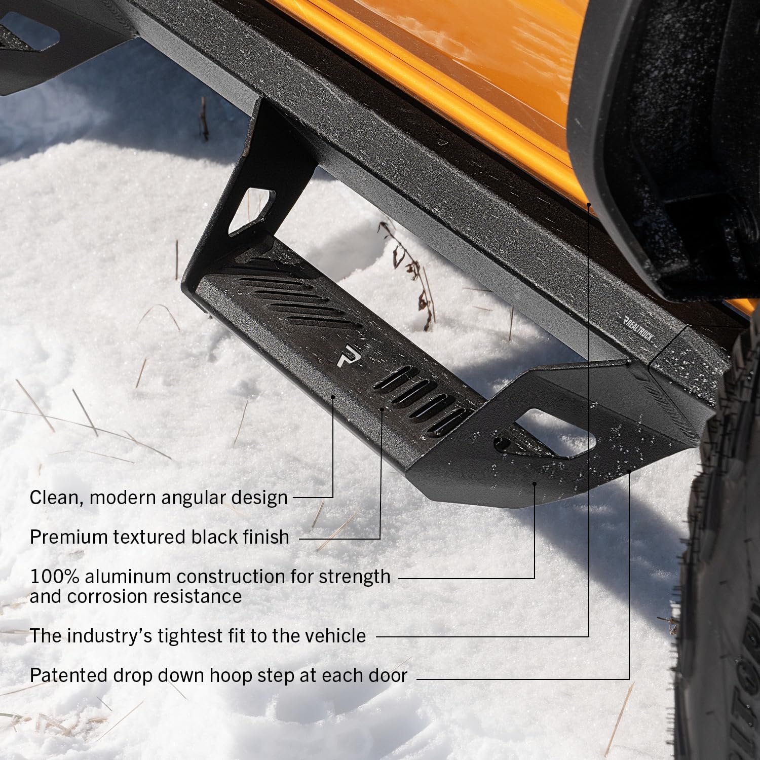 RealTruck Predator Pro Steps for Toyota Tundra | Cab Length, Rust-Proof Aluminum, Textured Black | PRT0784CC-TX | Fits 2007-2021