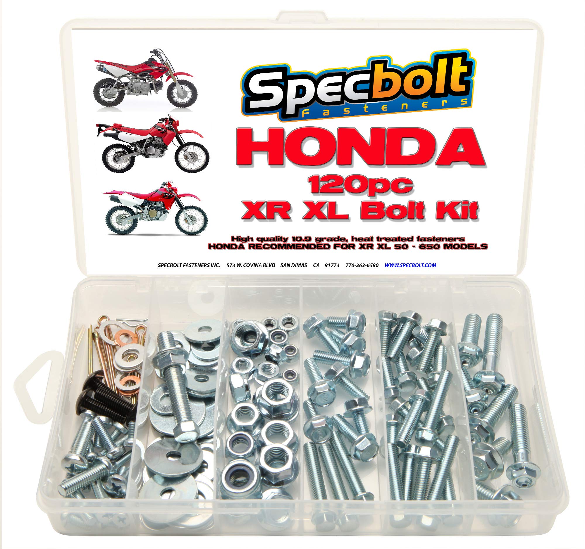 120Pc Specbolt Fasteners Brand Bolt Kit Maintenance & Restoration Of Japanese Style Dirtbikes Xr Xl Models 50 80 100 185 200 250