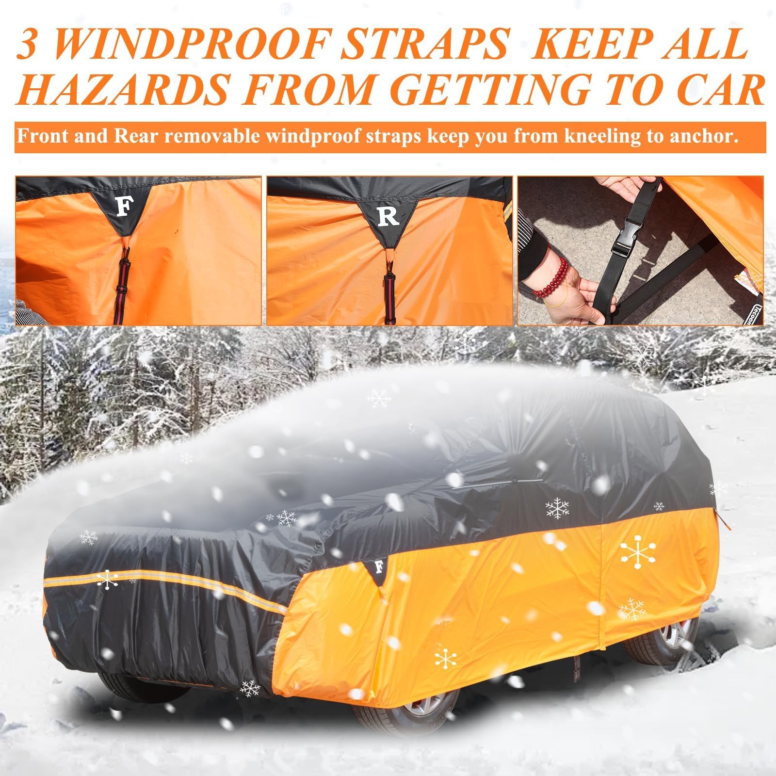 Car Covers Waterproof All Weather For Automobiles, Indoor Outdoor Windproof Dust Rain Sun Snow Uv Protection Breathable Full Ext