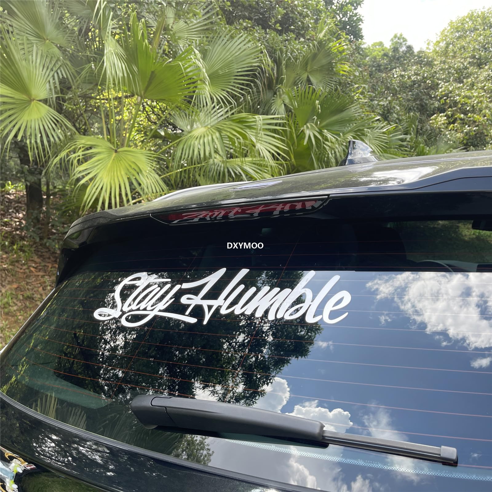 Car Stickers For Stay Humble Auto Front Rear Windshield Window Decal Vans Truck Window Tail Decoration (500X125Mm, Silver White)