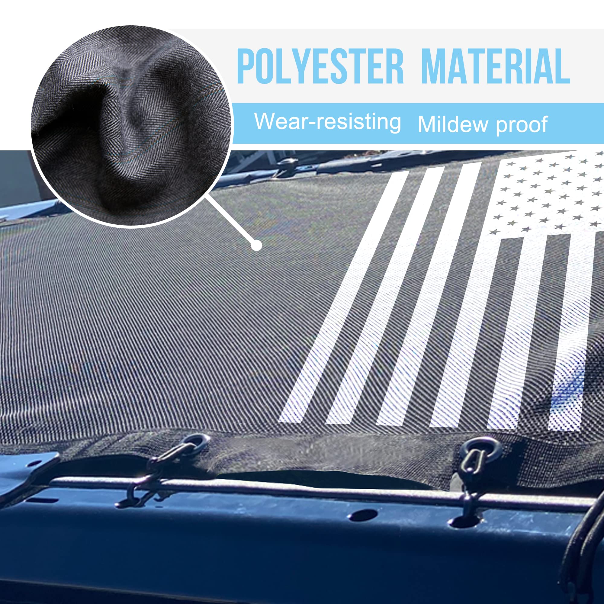 Sukemichi Sunshade for Ford Bronco,Mesh Sun Shade Bikini Top Cover Bimini Top for Ford Bronco Accessories 2021 2022 2023 2024 4