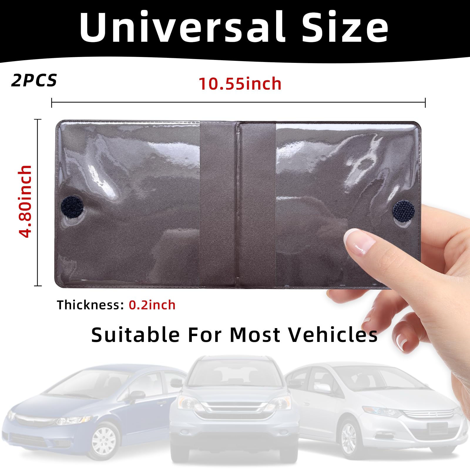 Ziciner Car Registration Insurance Holder, 2Pack Essential Auto Card Document Glove Box Organizer With Closure, Vehicle Interior