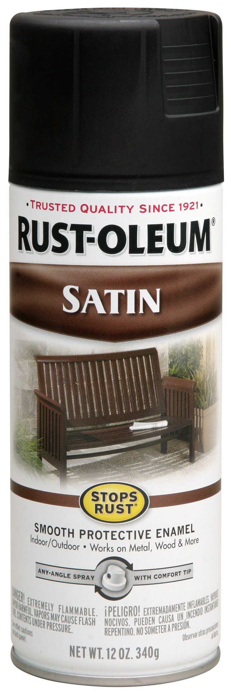 Rust-Oleum 12 Oz Black Satin Enamel Finish Spray Paint [Set of 6]