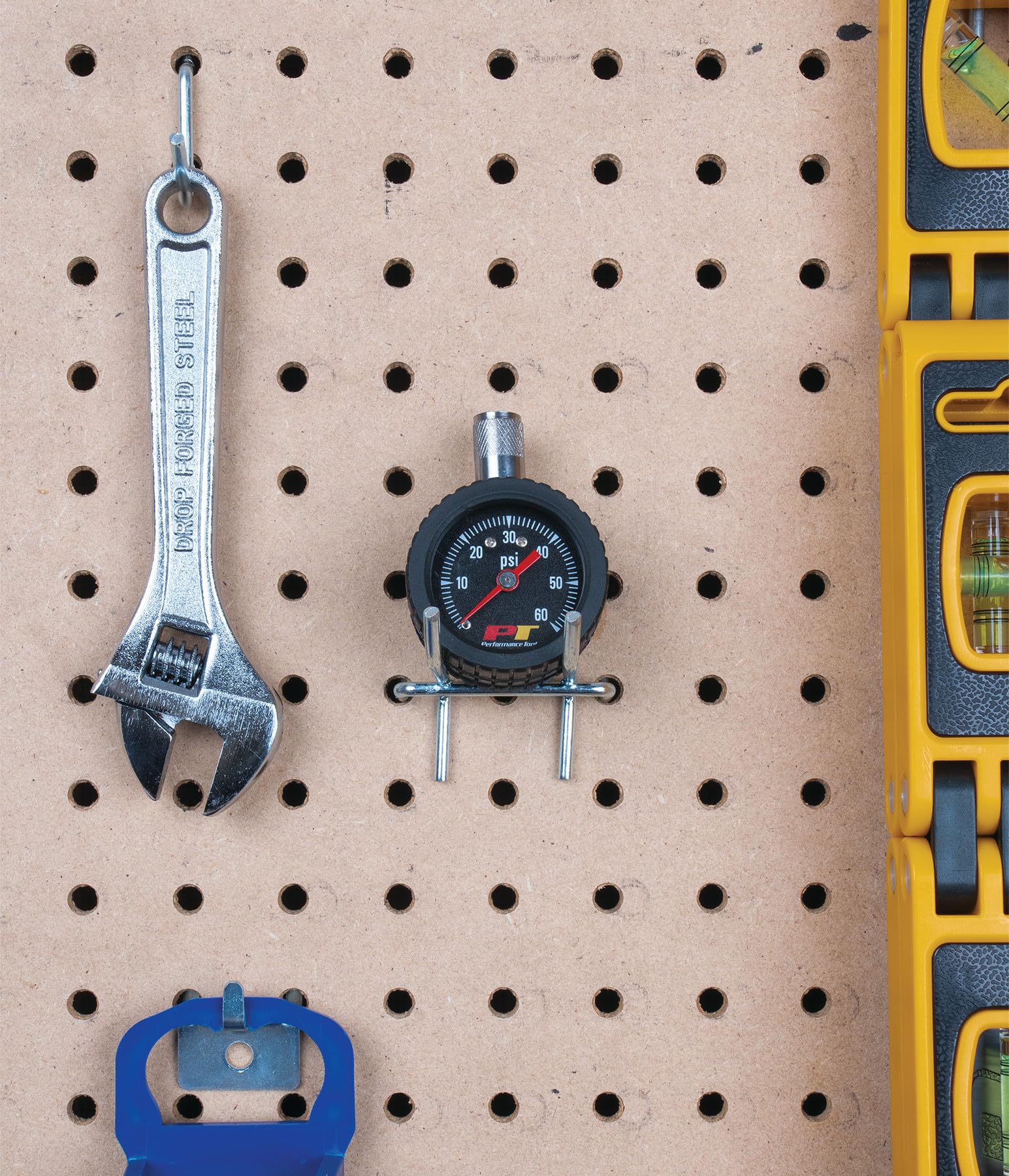 Performance Tool W1915 Tire Pressure Gauge - 1 to 60 PSI Range, Easy-to-Read Gauge with Black Face, Measures in One Pound Increments