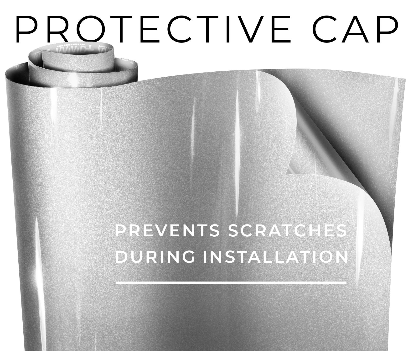 VViViD+ Ultra Gloss Silver Metallic Vinyl Car Wrap Premium Paint Replacement Film Roll with Nano Air Release Technology, Stretch