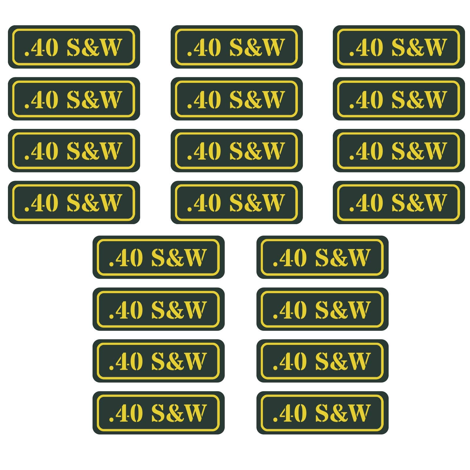 Aolamegs Ammo Can Vinyl Sticker Set Decal Label .40S&W (20 Pack/.40S&W）