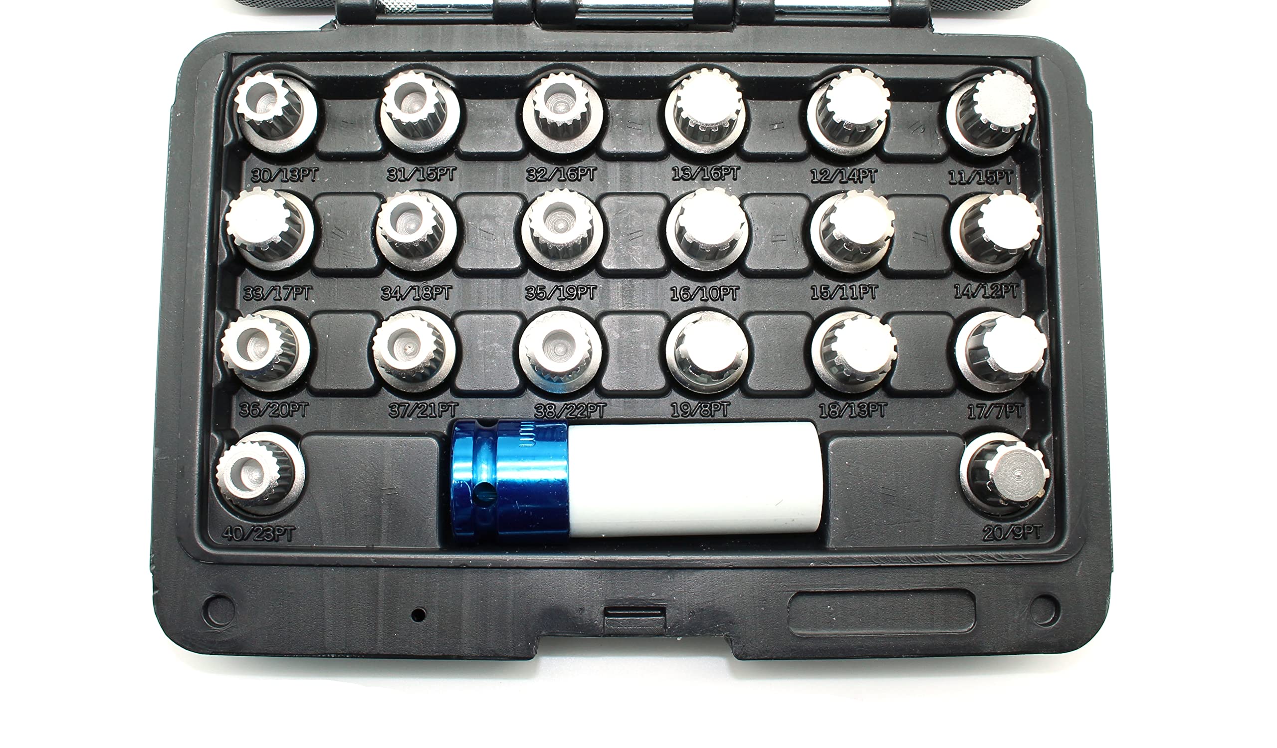 Temo 21 Pc Wheel Lock Lugnut Anti-Theft Lug Nut Screw Removal Key Socket Set For Bmw With 1/2 Inch Socket Adapter