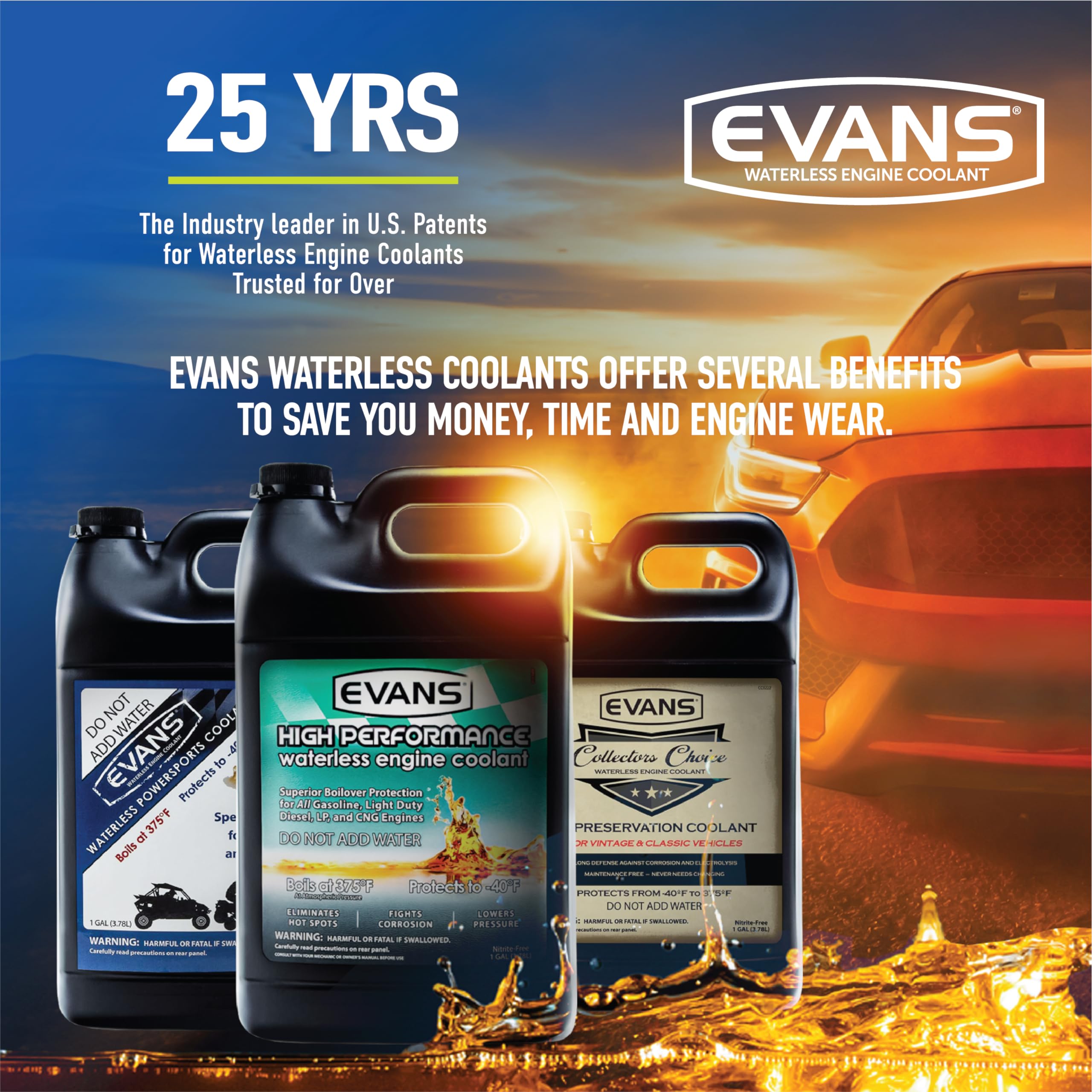 Evans Coolant Ec72064 Powersports Waterless Engine Coolant, 1/2 Gallon
