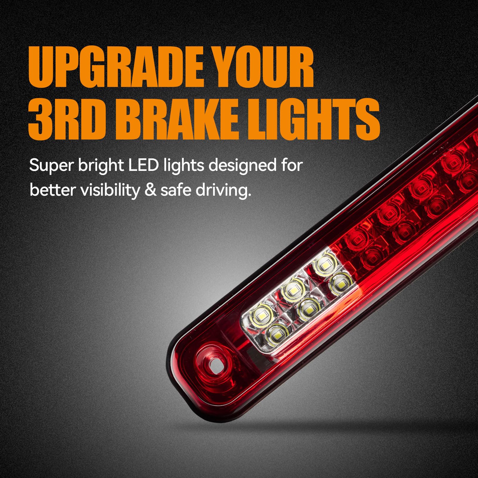 Third 3Rd Brake Light Led For 1988-1999 Chevy/Gmc C1500 C2500 K1500 K2500 Silverado Blazer, High Mount Rear Brake Lights Assembl