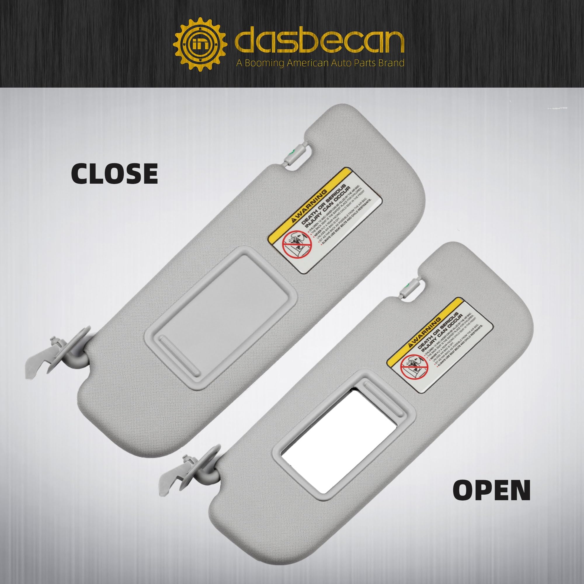Dasbecan Gray Right Passenger Side Sun Visor Compatible With Hyundai Elantra 2011 2012 2013 2014 2015 Replaces# 852103X000Tx