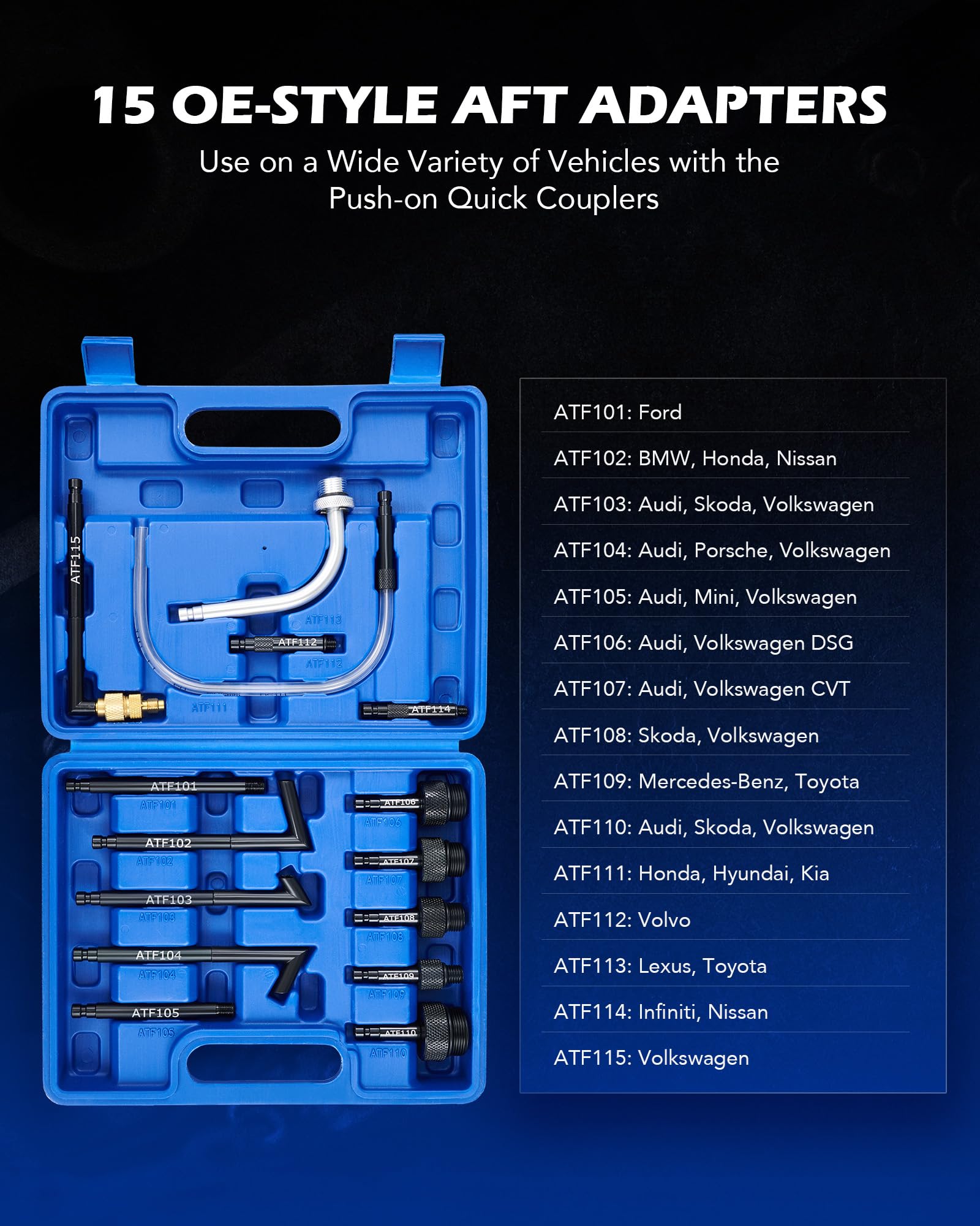 Orion Motor Tech 7.5L Transmission Fluid Pump, 2 Gallon Manual ATF Refill Kit Transmission Fluid Hand Pump Automotive, Transmission Fluid Transfer Pump, Transmission Fill Pump with 15 ATF Adapters
