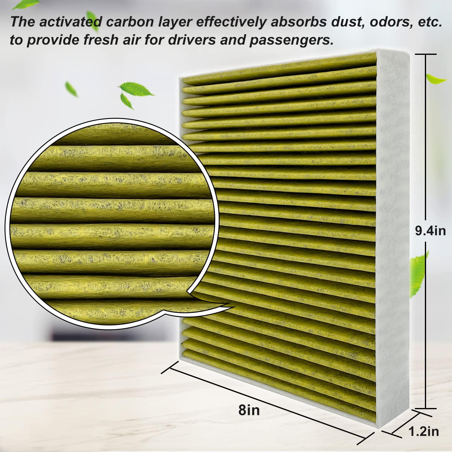 Capume Cabin Air Filter Replacement for CF11966, Sierra 1500 2019-2023, Silverado 1500 2019-2023, Yukon 2021-2023, Equinox 2018-