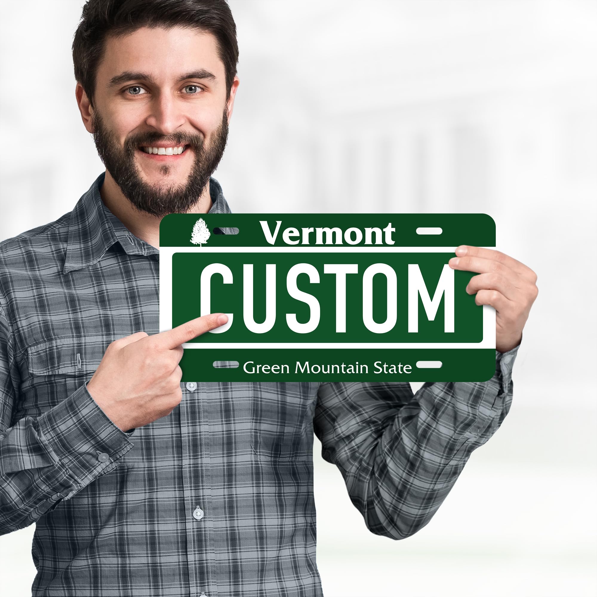 Custom Vermont License Plate, Personalized License Plates For Car, 6X12 Inch, Rust-Free Fade Resistant Aluminum, Usa Made By My