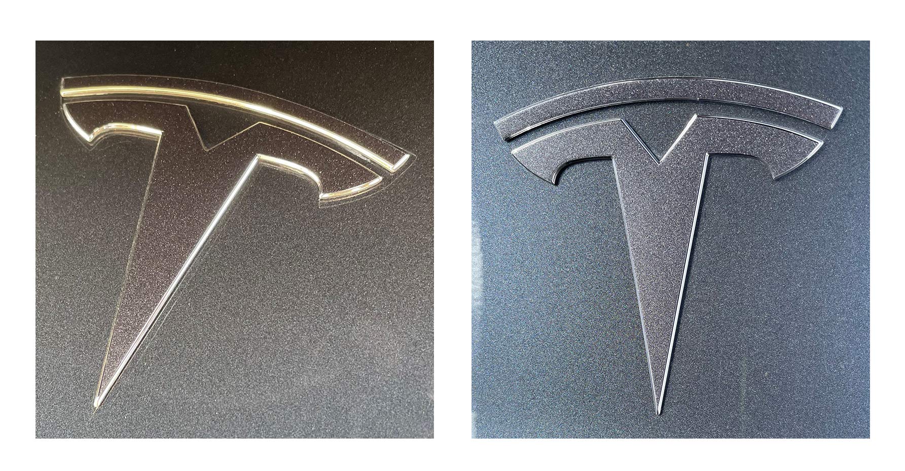 Custom Cut Graphics Logo Decal Wrap for Tesla Model Y, 4-pc Set (Midnight Silver Metallic)