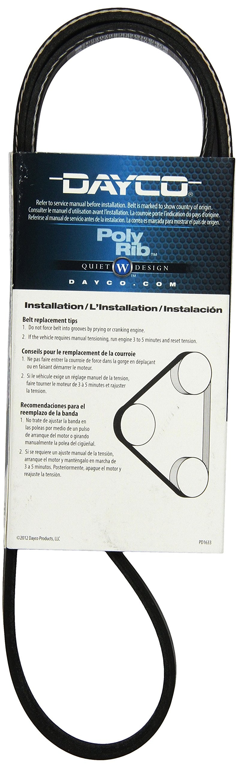 Dayco 5040439 Serpentine Belt , Black