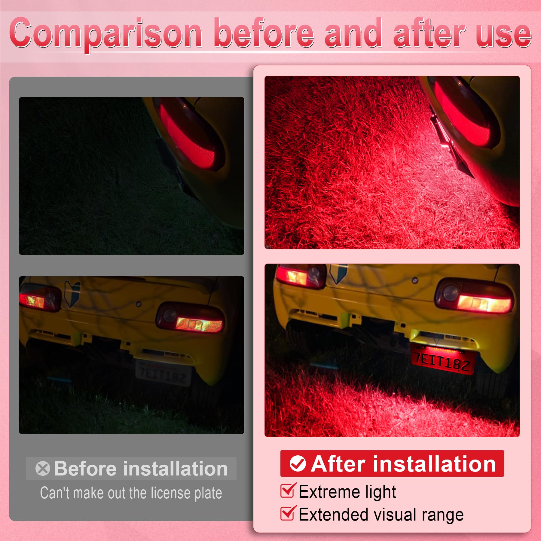 Livtee License Plate Light, Extremely Bright Led License Plate Lights Assembly For Trailer Utv Atv Truck Rv Boat, Red