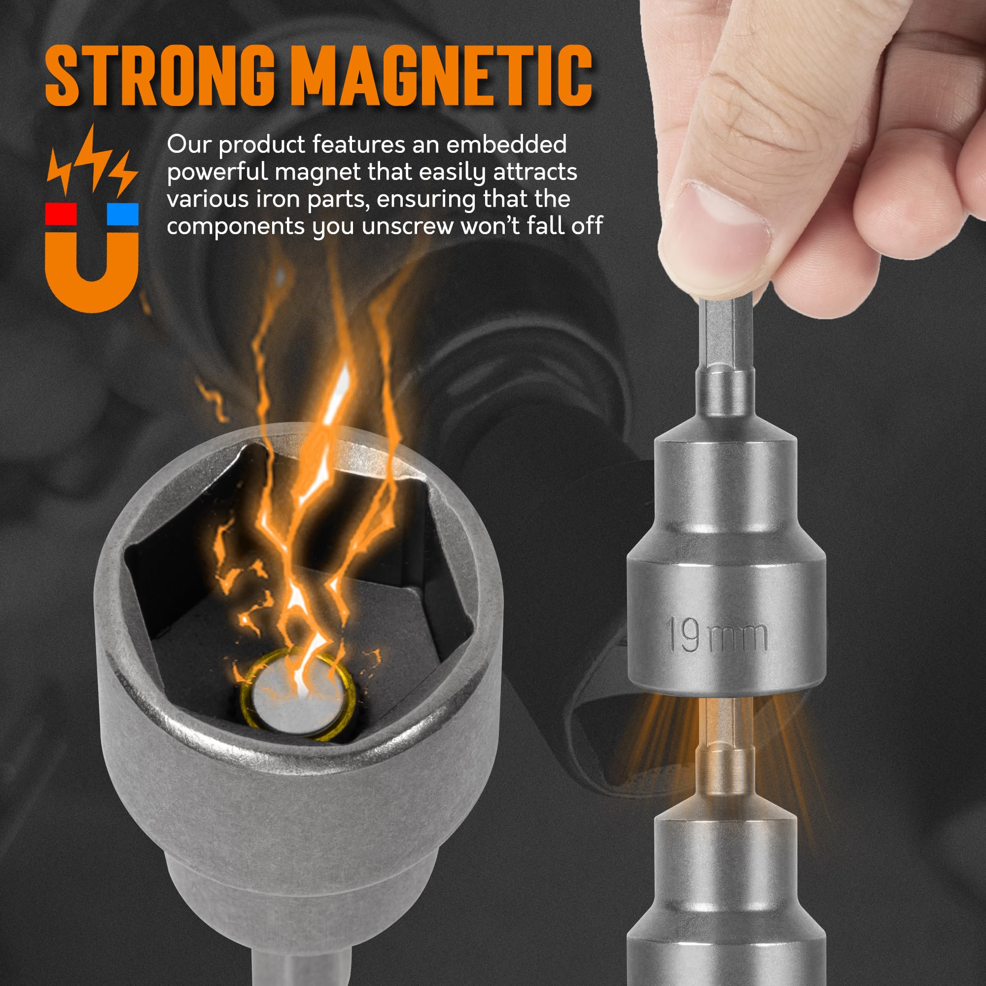 TONDA RV Scissor Jack Socket, Camper Travel Trailer Drill Adapter, Works with 3/4 inch or 19mm Hex Drive Jacks, 1/4 Inch Hex Sha