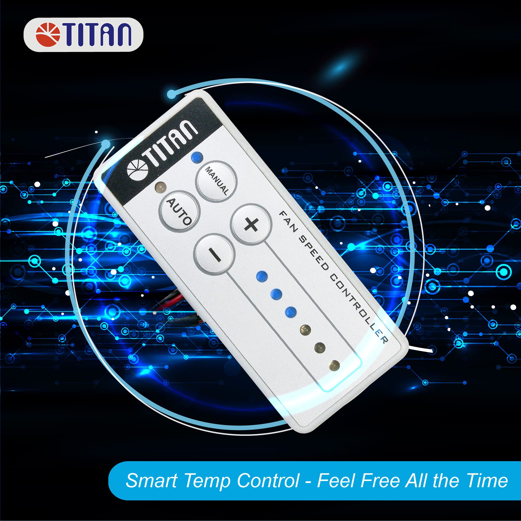 TITAN- 12V DC Double Rack Mount Ventilation Cooling Fan for Fridge Vent and Ventilation Grille with Speed Controller (140mm)