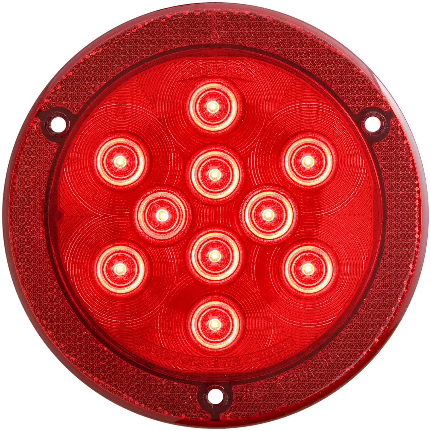 Optronics Stl43Rbxp 4'' Round Sealed Led Light With Reflex, Red