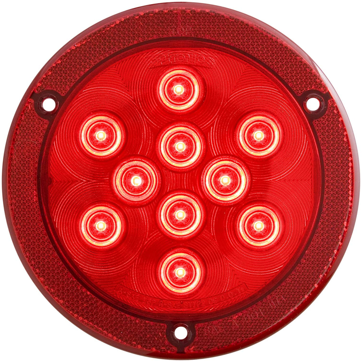 Optronics Stl43Rbxp 4'' Round Sealed Led Light With Reflex, Red