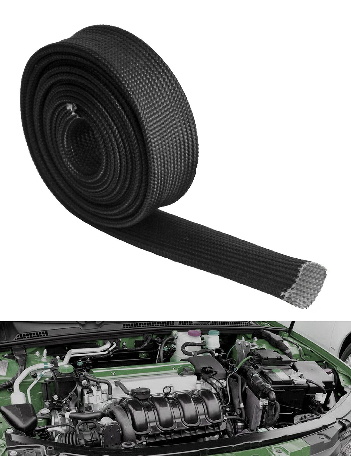 Wire Heat Shield Automotive Heat Shield Sleeve Fuel Line Heat Shield Auto Hose Spark Plug Wire Cover Protectors Boots Roll 2500 