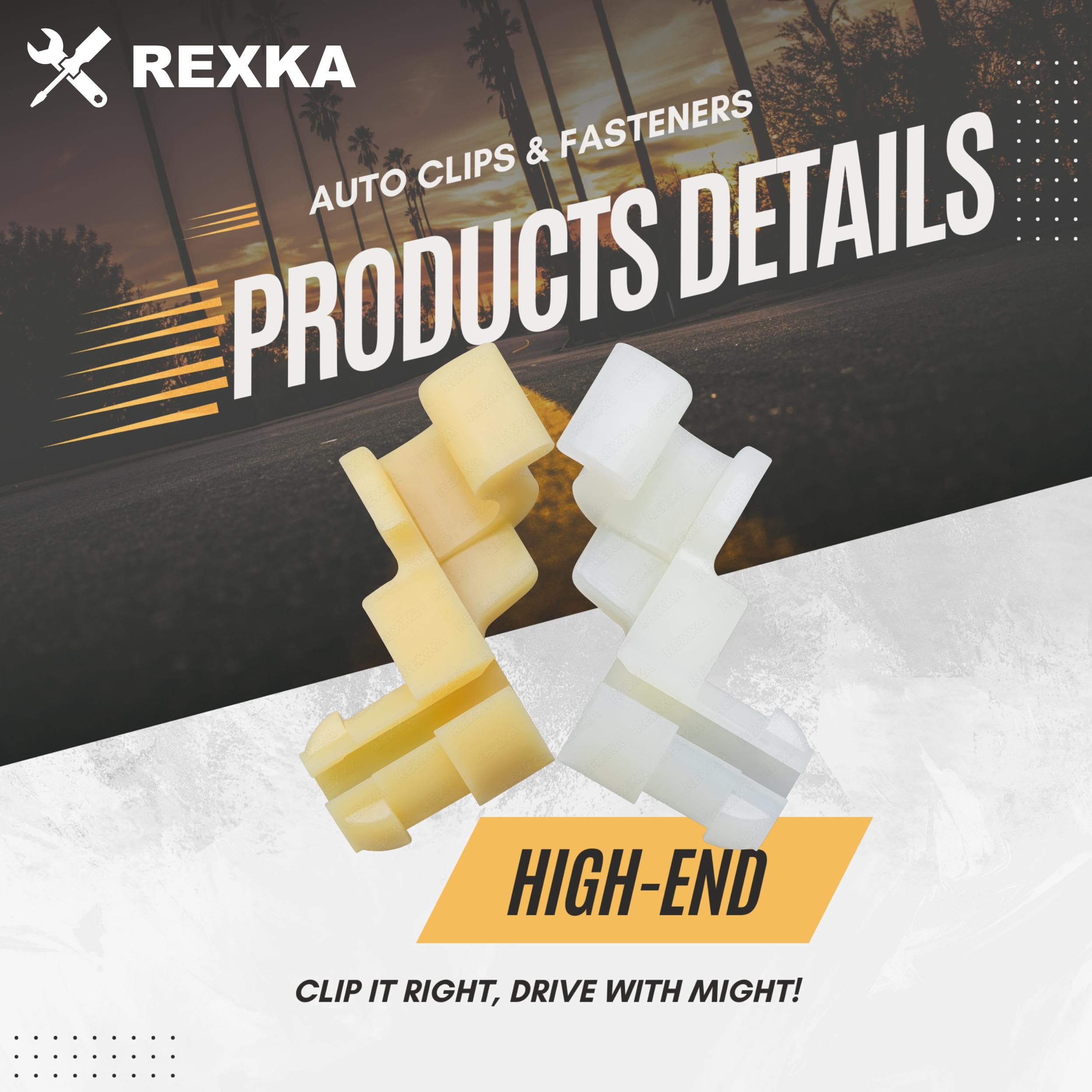 Rexka 5 Sets Tailgate Handle Door Lock Rod Clips for Toyota Tundra, Camry, Corolla, Echo, Highlander - Replacement Parts 69293-12030/69293-