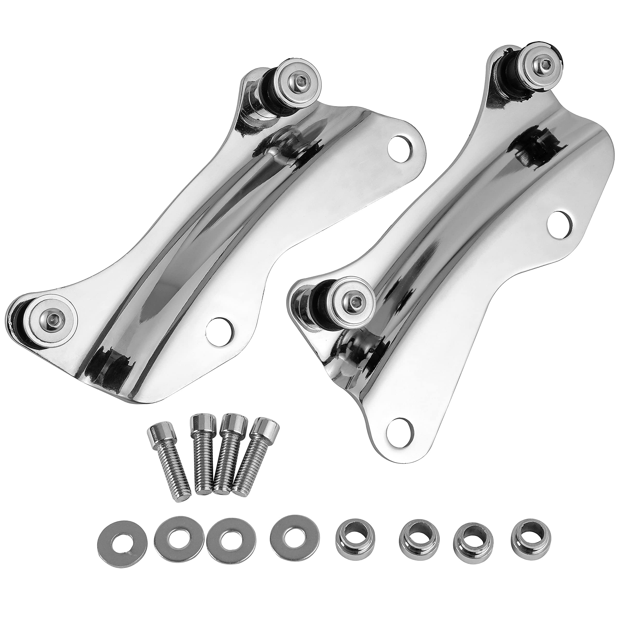 Ecotric Chrome 4 Point Docking Hardware Kit Compatible With 2014-2024 Harley Davidson Touring Street Glide Road King Electra Glide Year Replacement For 52300353