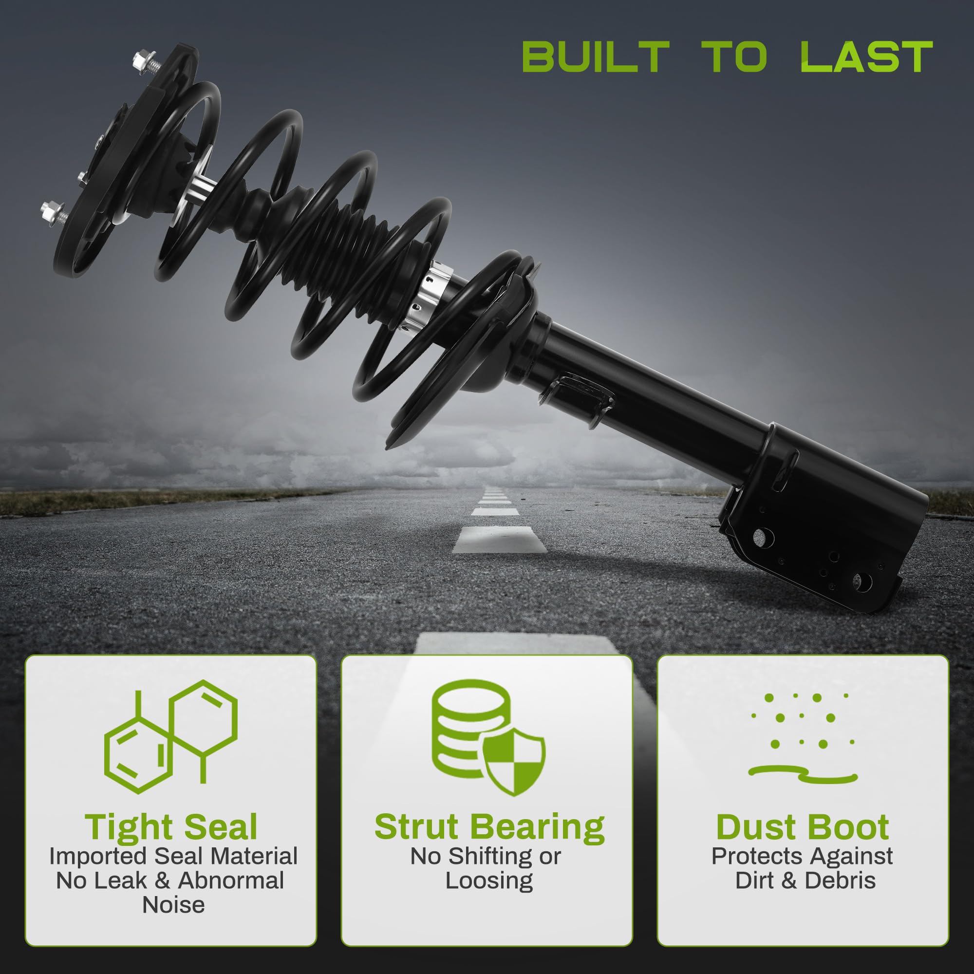 Autosaver88 Rear Complete Struts Shocks Assembly Compatible With 2005-2009 Buick Lacrosse, 2004-2013 Chevy Impala, 2004-2007 Che