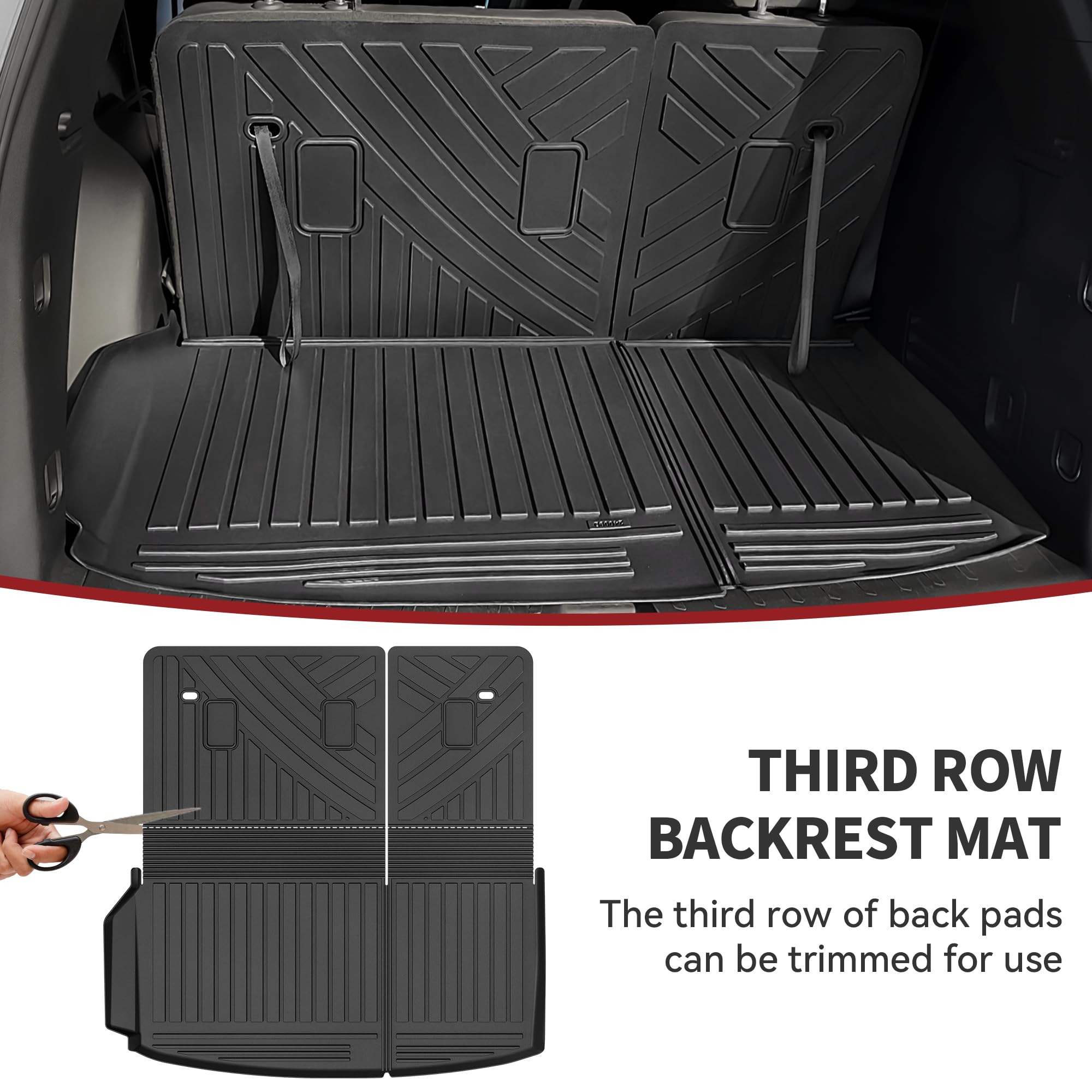 Yitamotor Floor Mats Fit For 2024-2025 Chevy Traverse, Tpe All Weather Custom Fit Floor Liners For 7 Seats, Back Seat Protector