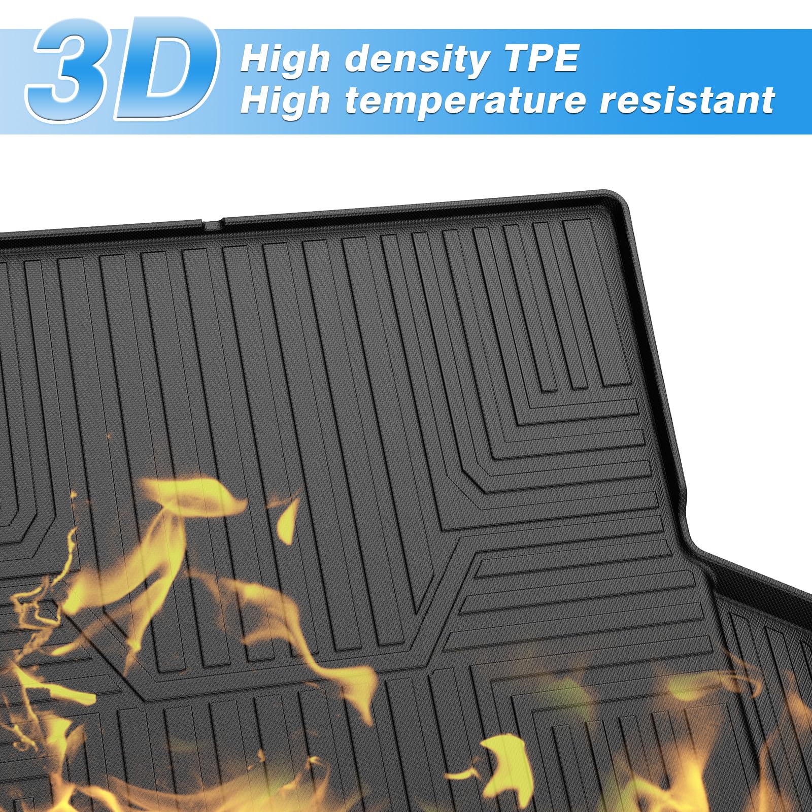 Powerty Cargo Liner & Backrest Mat For 2018-2024 Chevrolet/Chevy Equinox Accessories Rear Trunk Mat Seat Back Cover Tpe All Weat