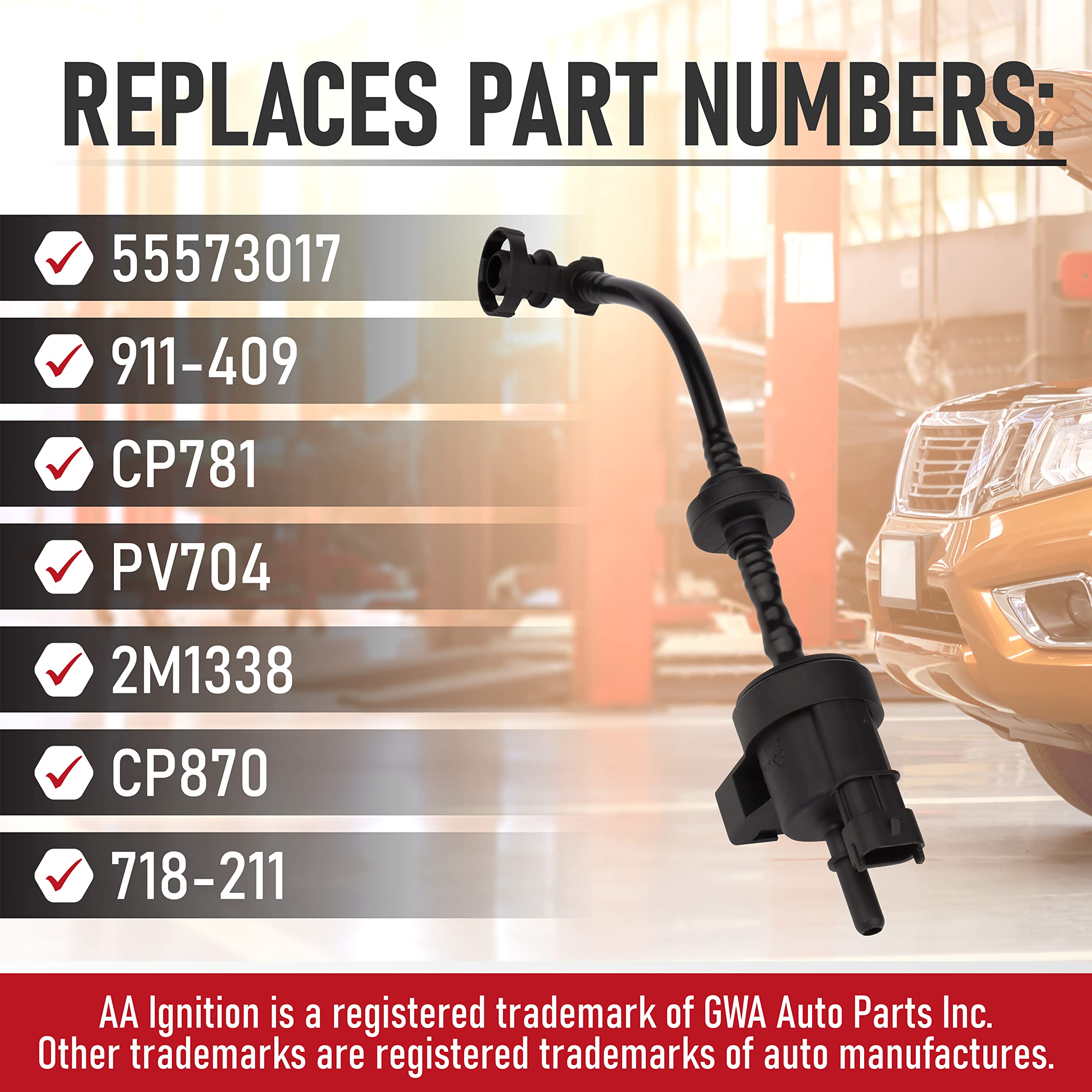 Vapor Canister Purge Valve - Replaces 55573017, 911-409, CP781 - Compatible with Chevy & Buick Vehicles 1.4L Encore, Cruze, Soni