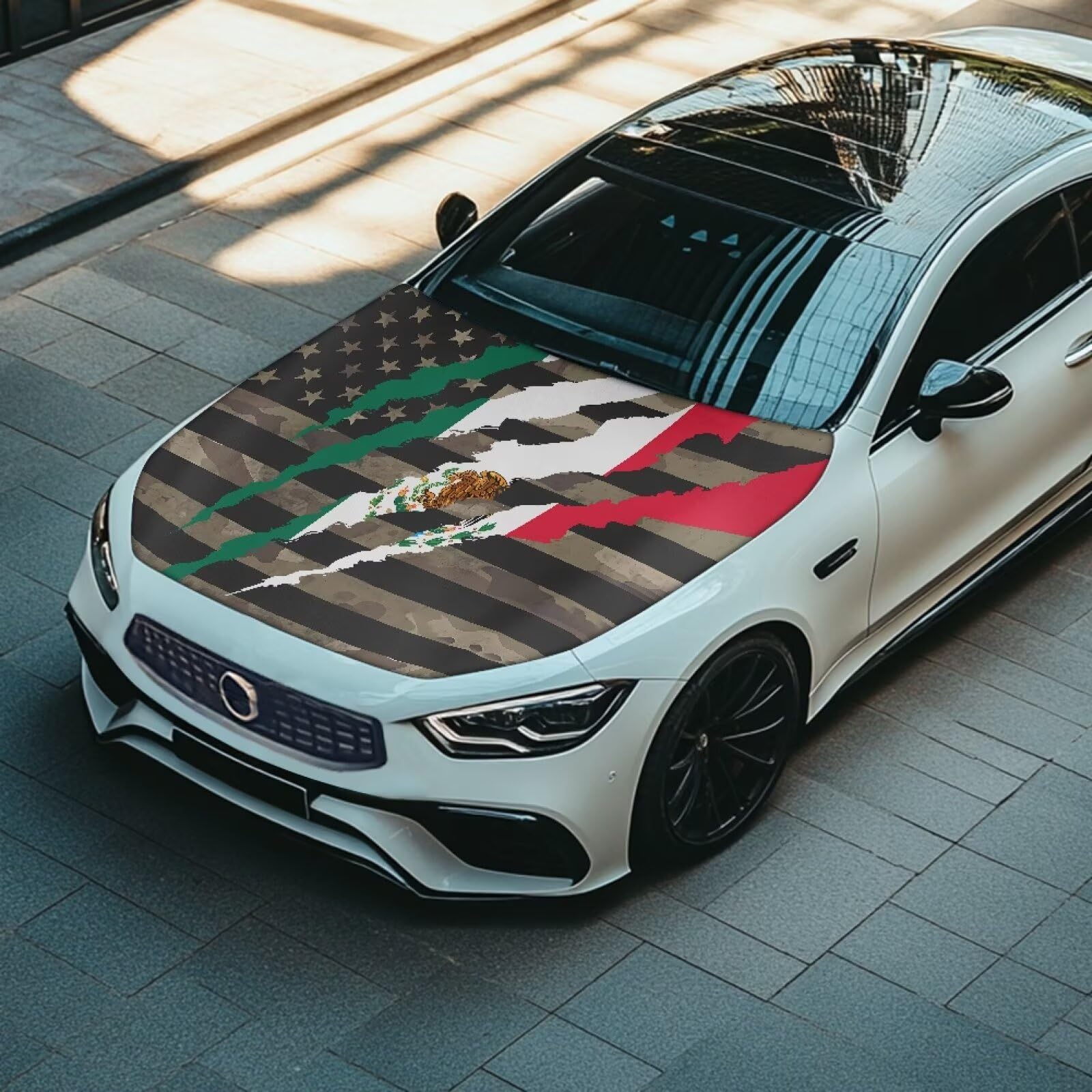 Car Hood Cover Protector 59  39 Inch Car Hood Wrap Blankets Stretchable Automotive Accessories for Most Sedans SUV Trucks Pickup