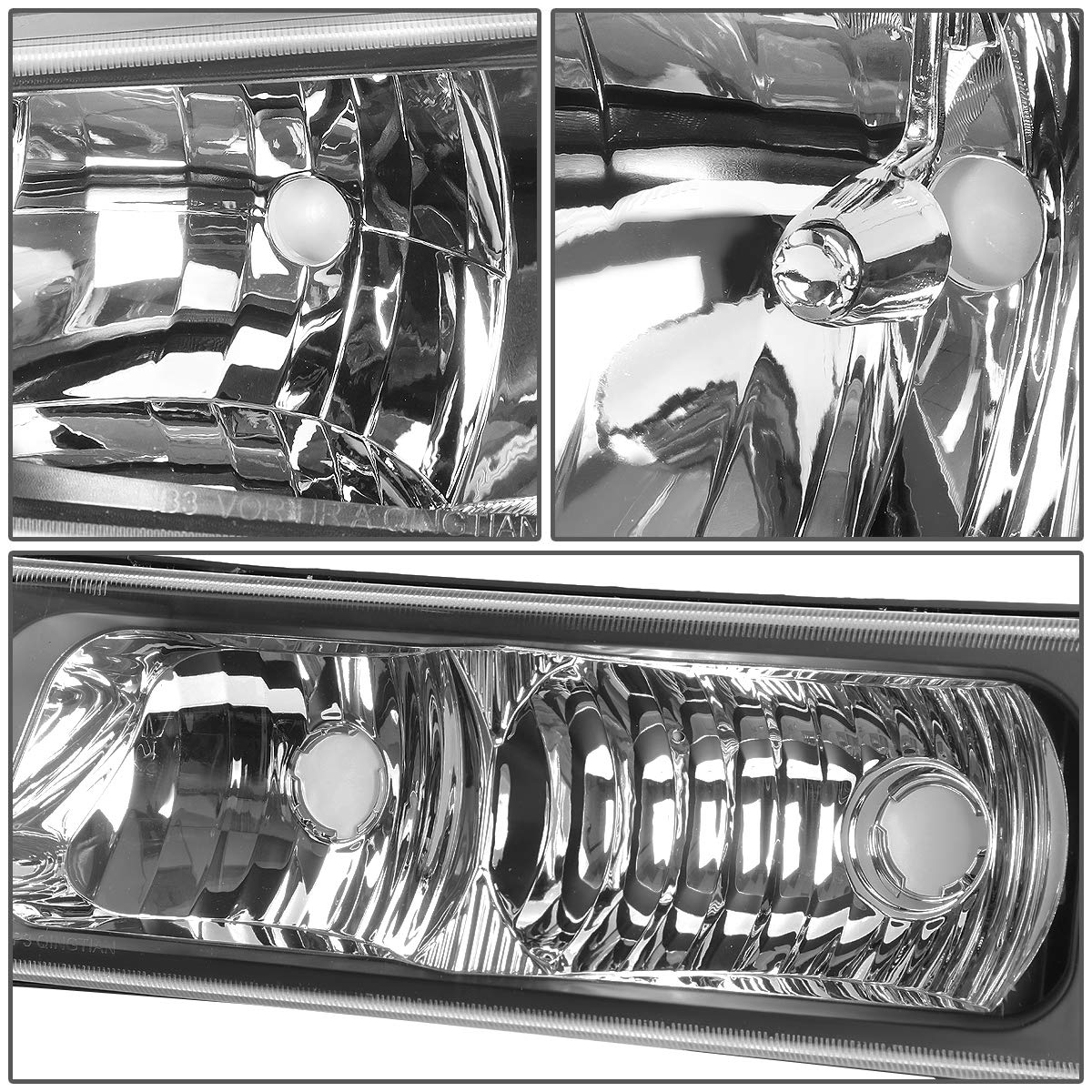 Dna Motoring Hl-Oh-Cs03-4P-Bk-Am Black Amber Headlights Compatible With 2003-2006 Chevy Silverado/Avalanche Fit Models Without F