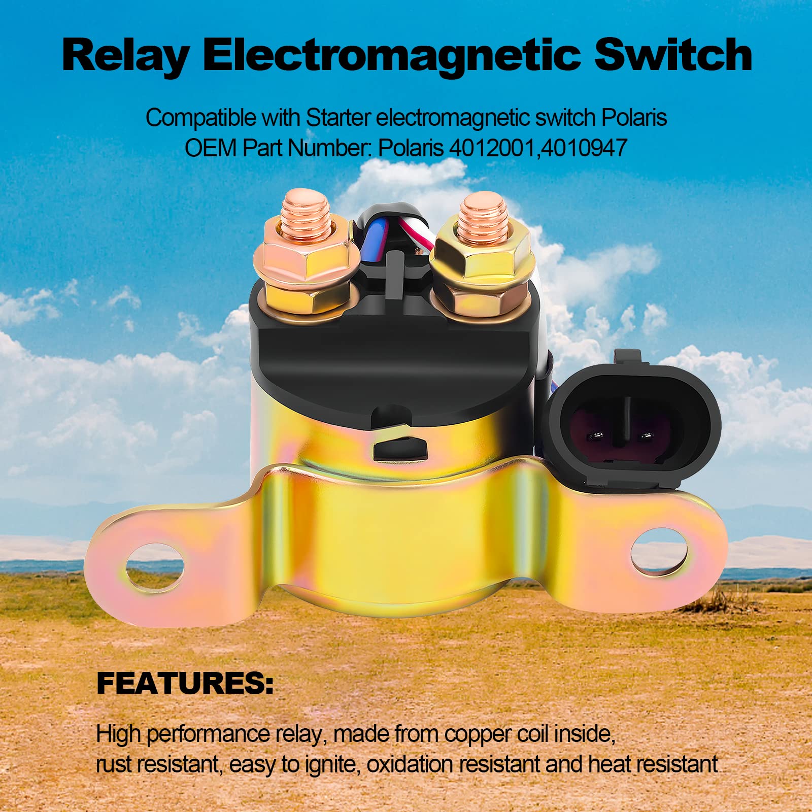 Lcgly Starter Solenoid Relay 4010947 Compatible With Polaris Ranger 400 500 570 700 800 Rzr 570 800 900 1000 4 Turbo Etx Xp Sportsman 700 Efi 800 500 570 Etx Touring Ace 325 500 570 900 4012001