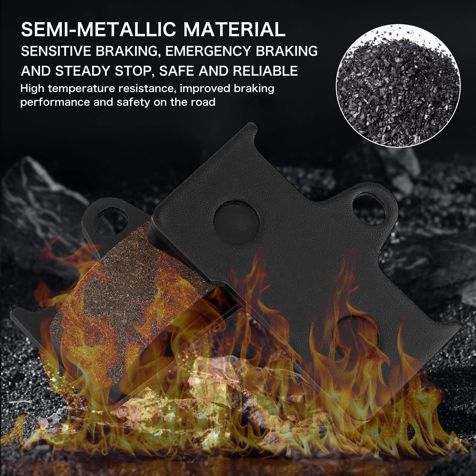 Brake Pads Front And Rear Compatible With Yamaha Yfm 660 Grizzly 660 4X4 2002 2003 2004 2005 2006 2007 2008 Yfm660F Yfm660Fa Yfm660Fah Yfm660Fahd Yfm660Fahw Yfm660Fg Yfm660Fgh Yfm660Fh