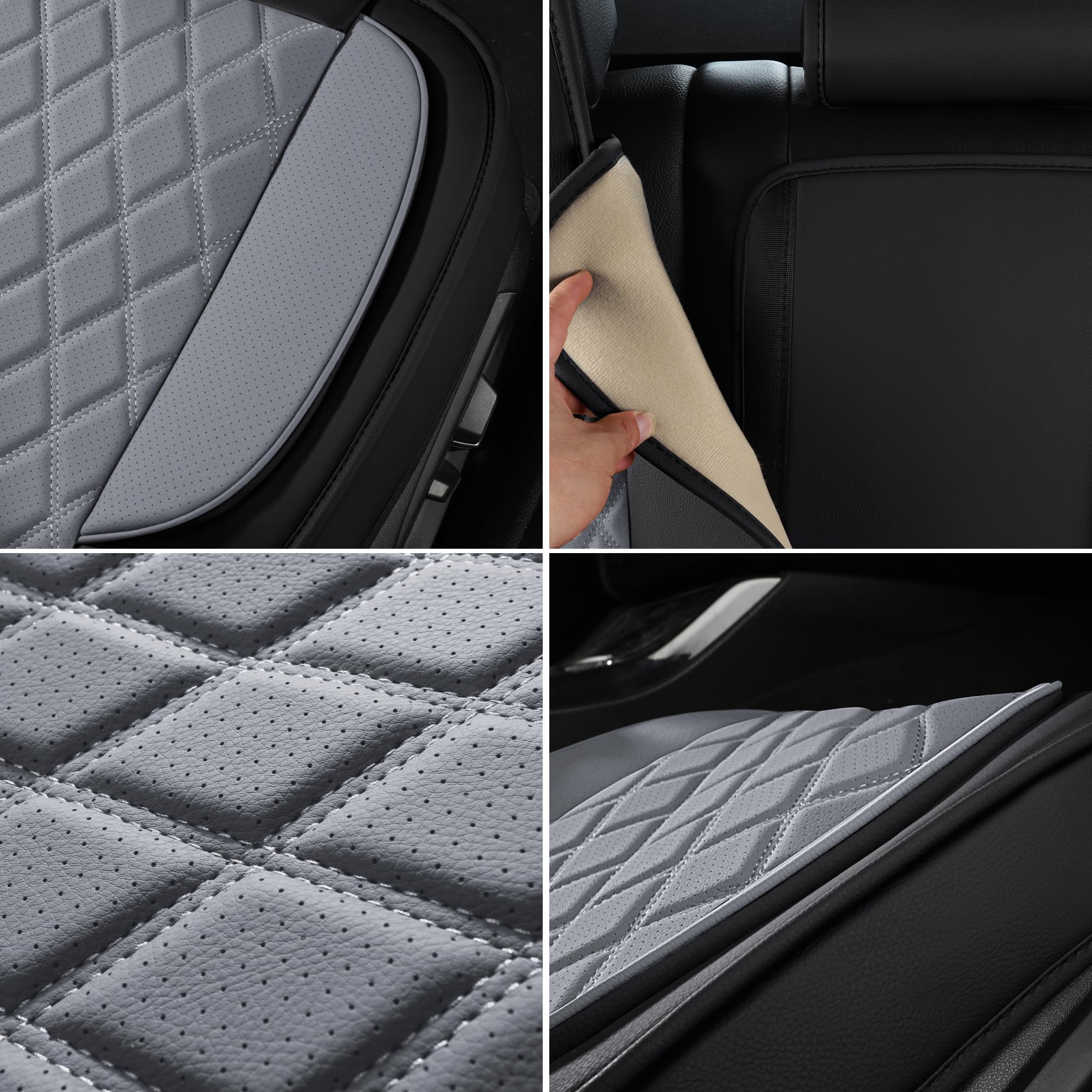 LINGVIDO Waterproof Leather Car Seat Cover, Universal Fit Front Seat Protector for Cars & SUV Trucks - Automotive Seat Covers Fu