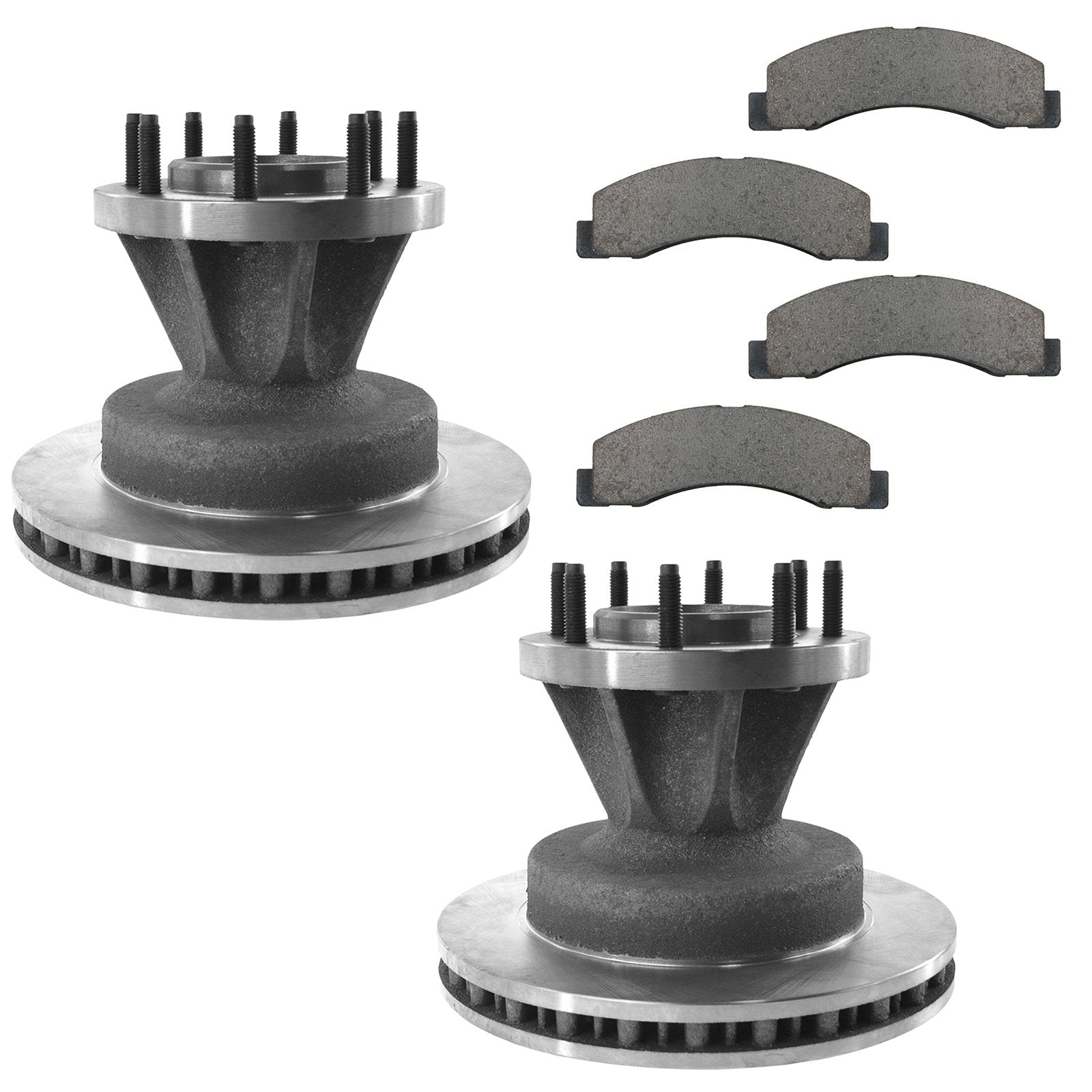 Trq Front Brake Pad & Rotor Kit Brake Pads Brake Rotor Ceramic Compatible With 2000-2002 Ford F-350 Super Duty