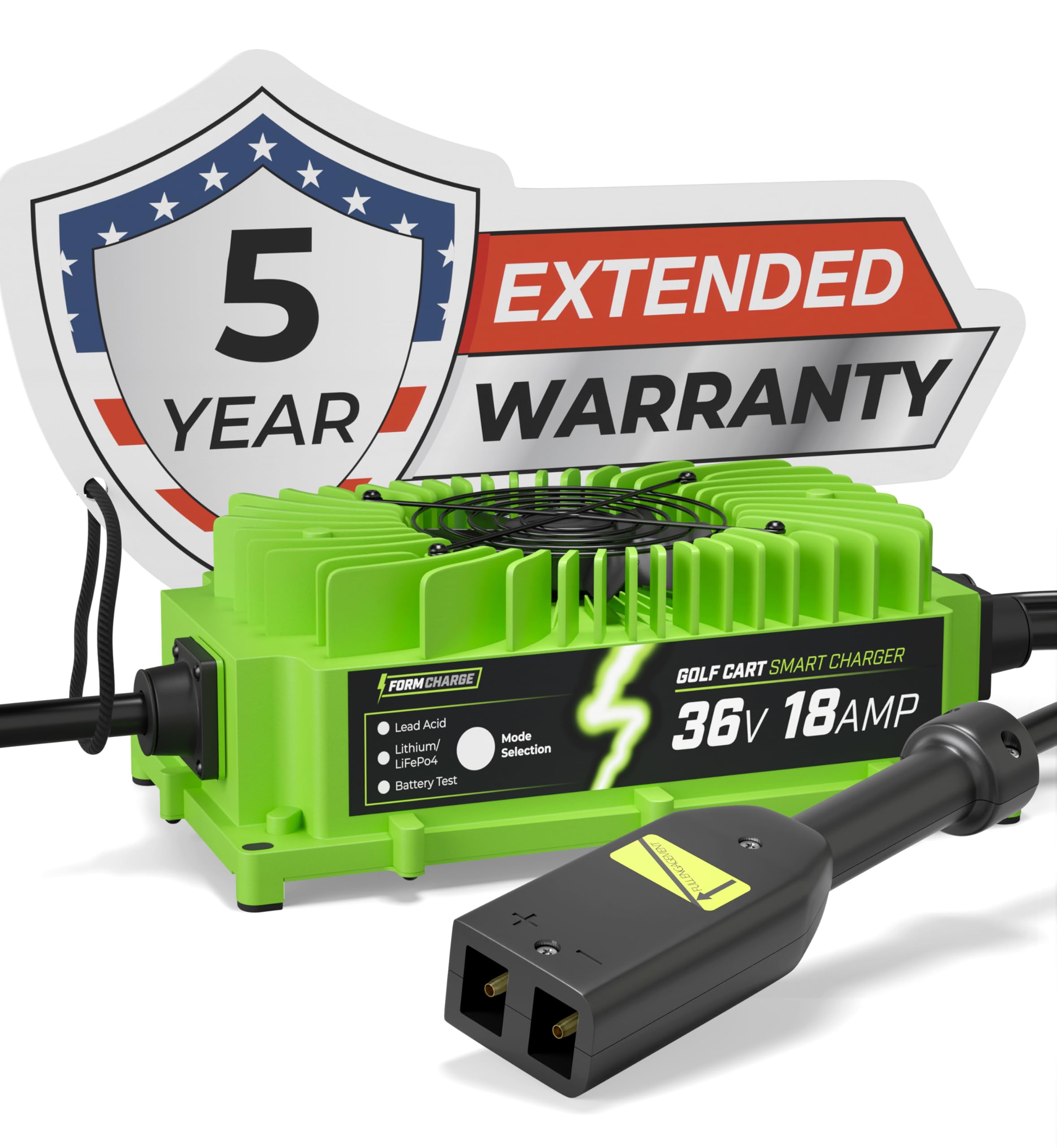 Form 36 Volt Golf Cart Battery Charger For Ezgo Txt Golf Carts With D Style Plug - 36V Lithium, Lifepo4, Lead Acid - Elite Versi