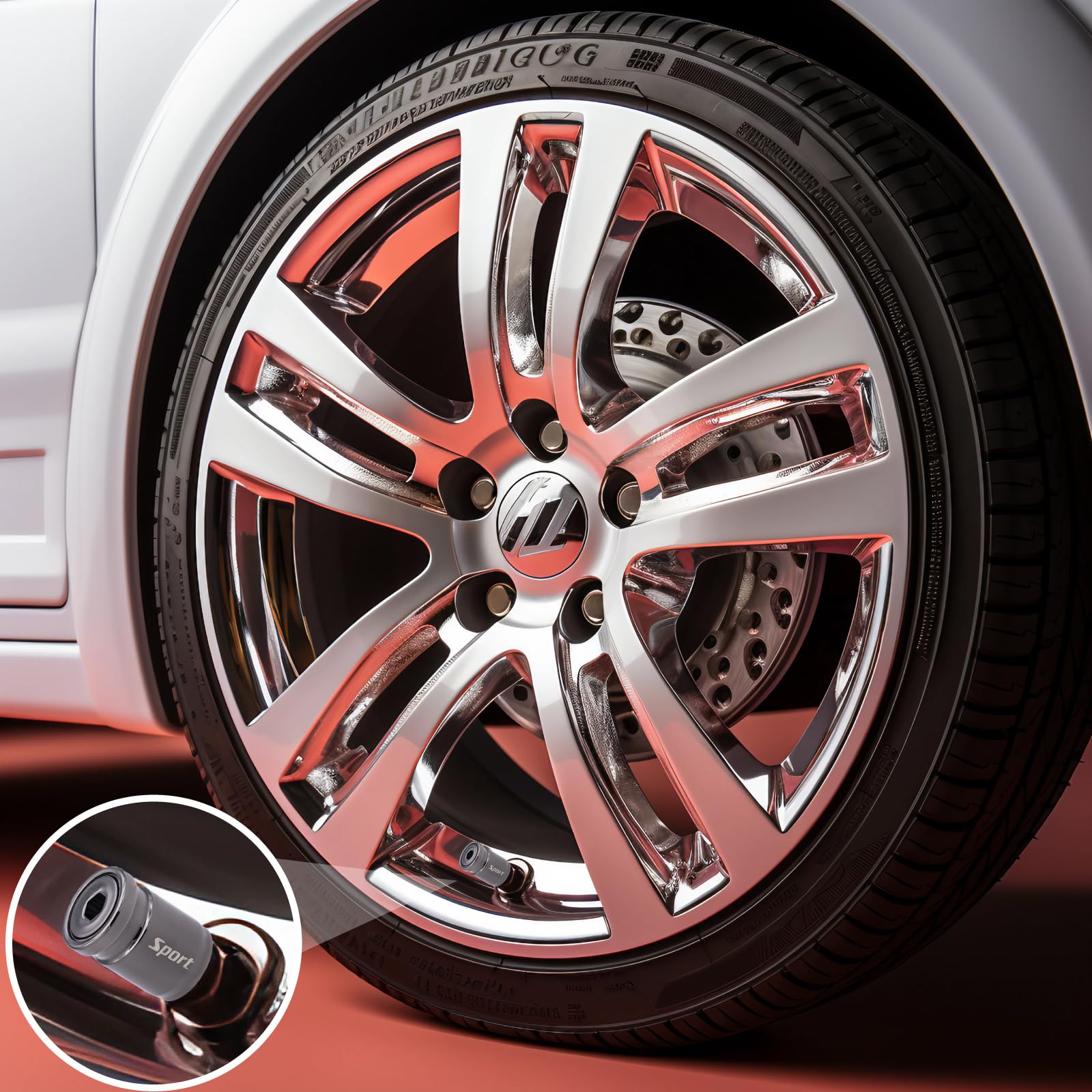 Meajoo 4 Pcs Anti Theft Bullet Style Tire Valve Stem Caps, Leak-Proof Air Protection, Universal Tire Valve Caps With O Ring Rubb